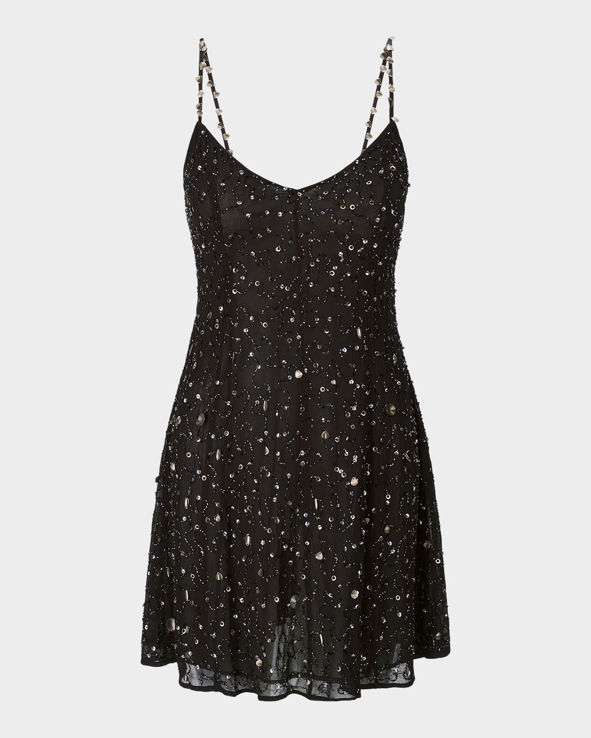 STAUD Emily Embellished Tulle Mini Dress