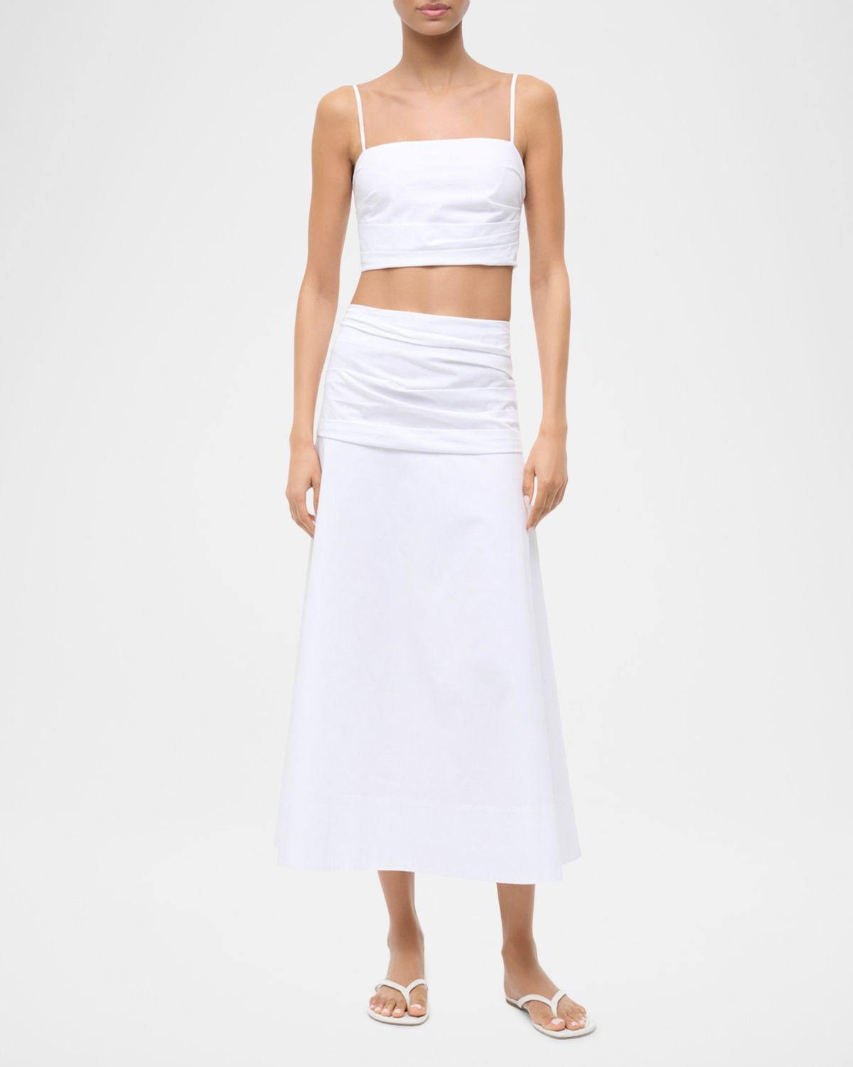 STAUD Lorenzo Gathered Crop Top