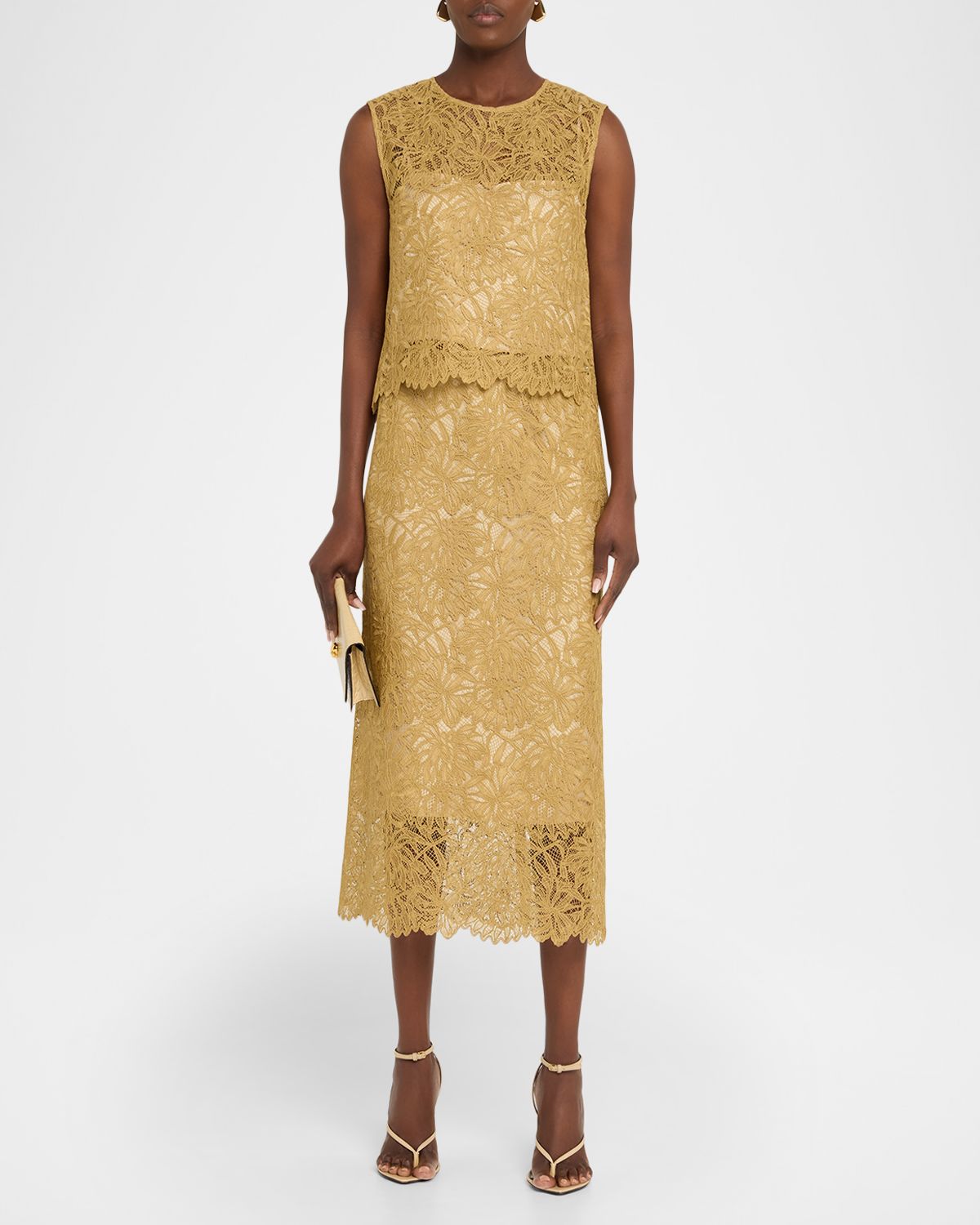 Vince Sleeveless Floral Lace Top