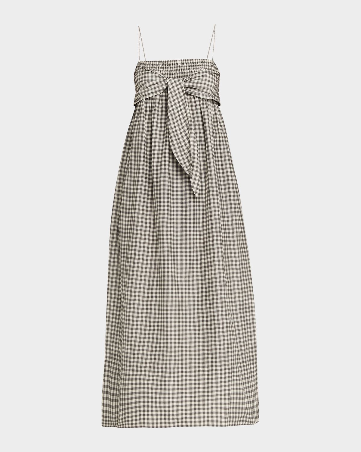 Vince Tie-Front Gingham Midi Dress