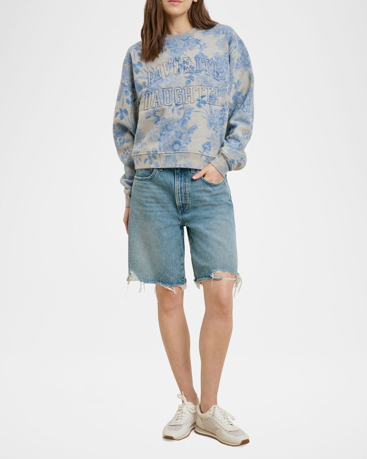 Favorite Daughter The Collegiate Floral Logo Sweatshirt | Thumbnail 2 Favorite Daughter The Collegiate Floral Logo Sweatshirt | Thumbnail 2