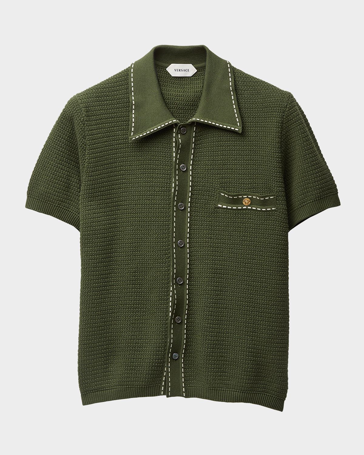 Versace Cotton Knit Button-Down Sweater | Thumbnail 4 Versace Cotton Knit Button-Down Sweater | Thumbnail 4
