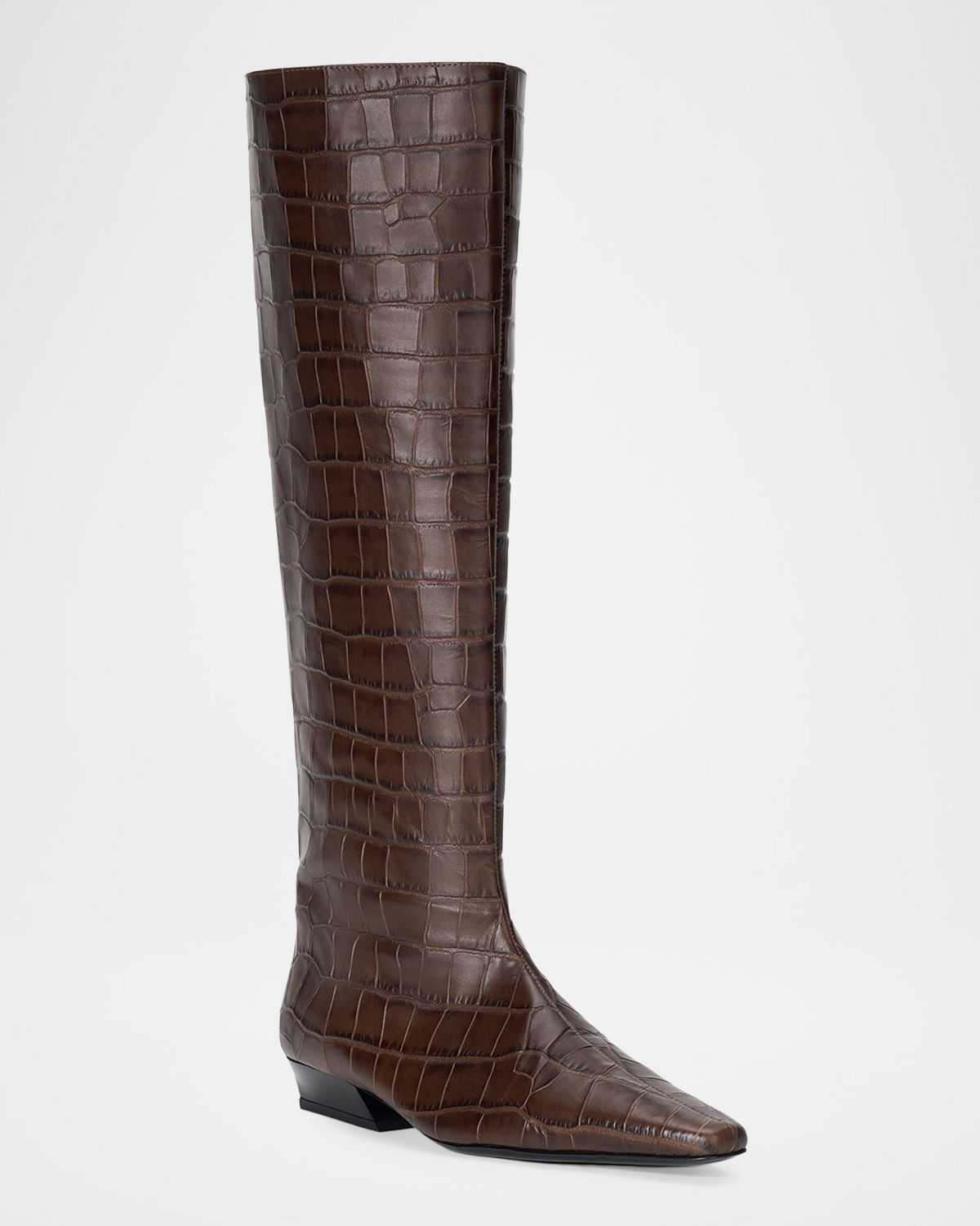 STAUD Wally Croc-Embossed Leather Flat Knee-High Boots | Thumbnail 5 STAUD Wally Croc-Embossed Leather Flat Knee-High Boots | Thumbnail 5