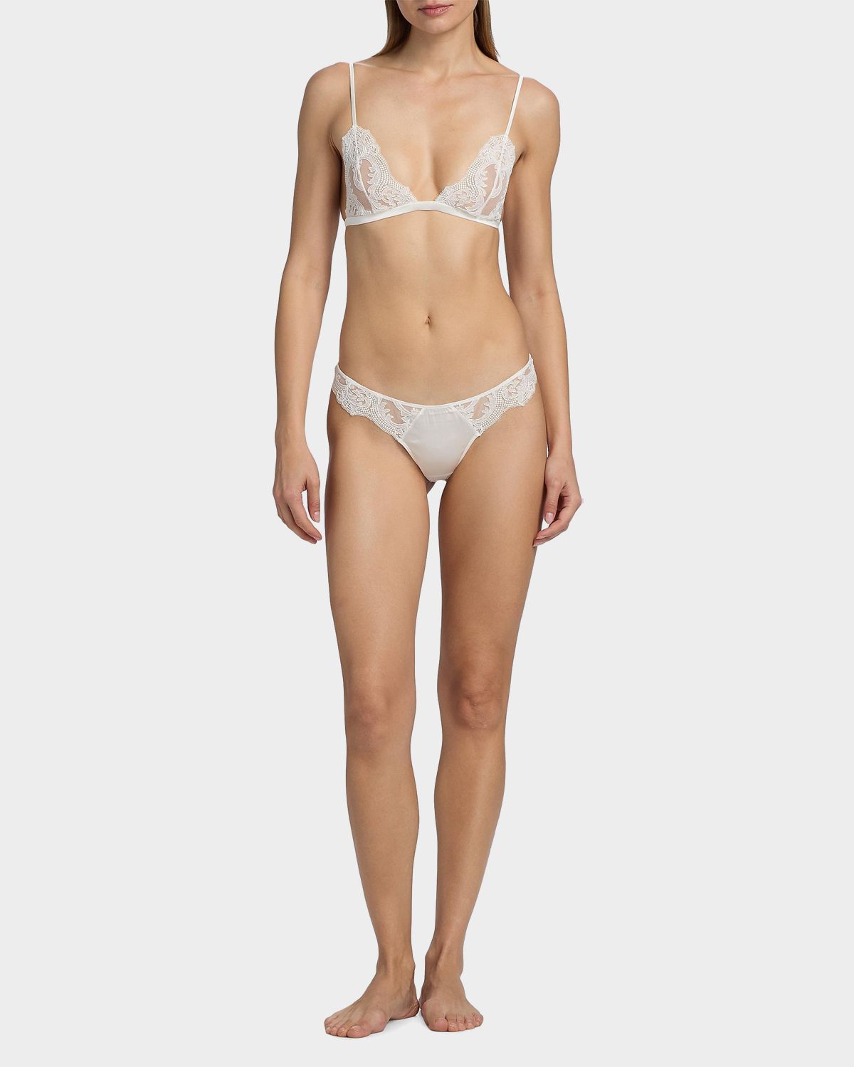 Kiki De Montparnasse Voltaire Embroidered Lace Triangle Bra