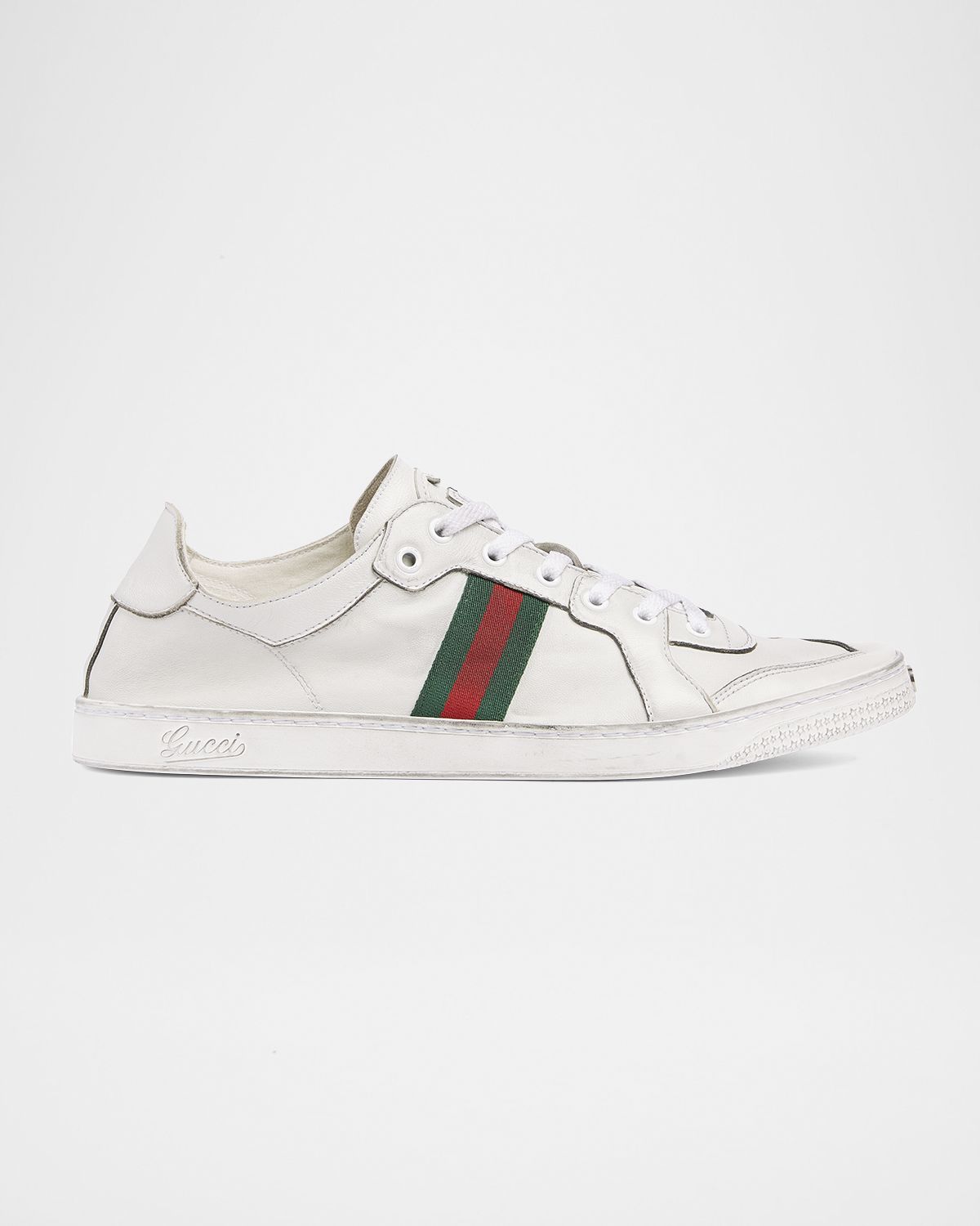 Gucci Men 's Stretch Leather Low-Top Sneakers