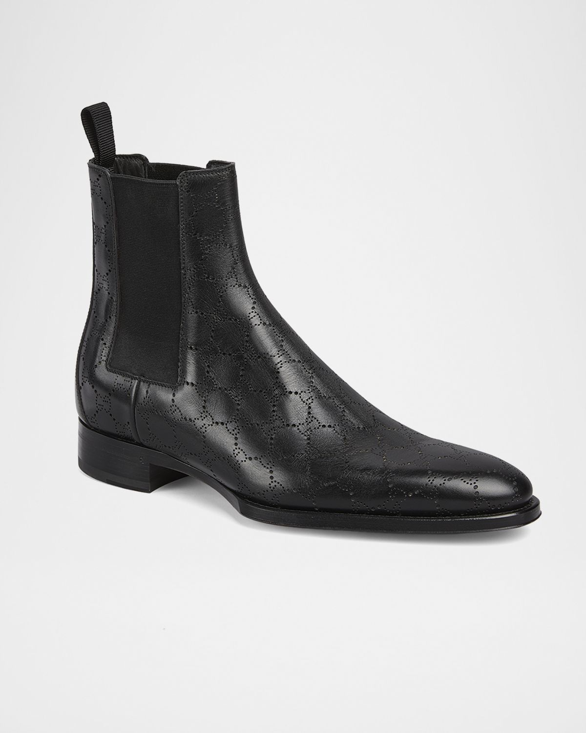 Gucci Men 's GG Leather Chelsea Boots