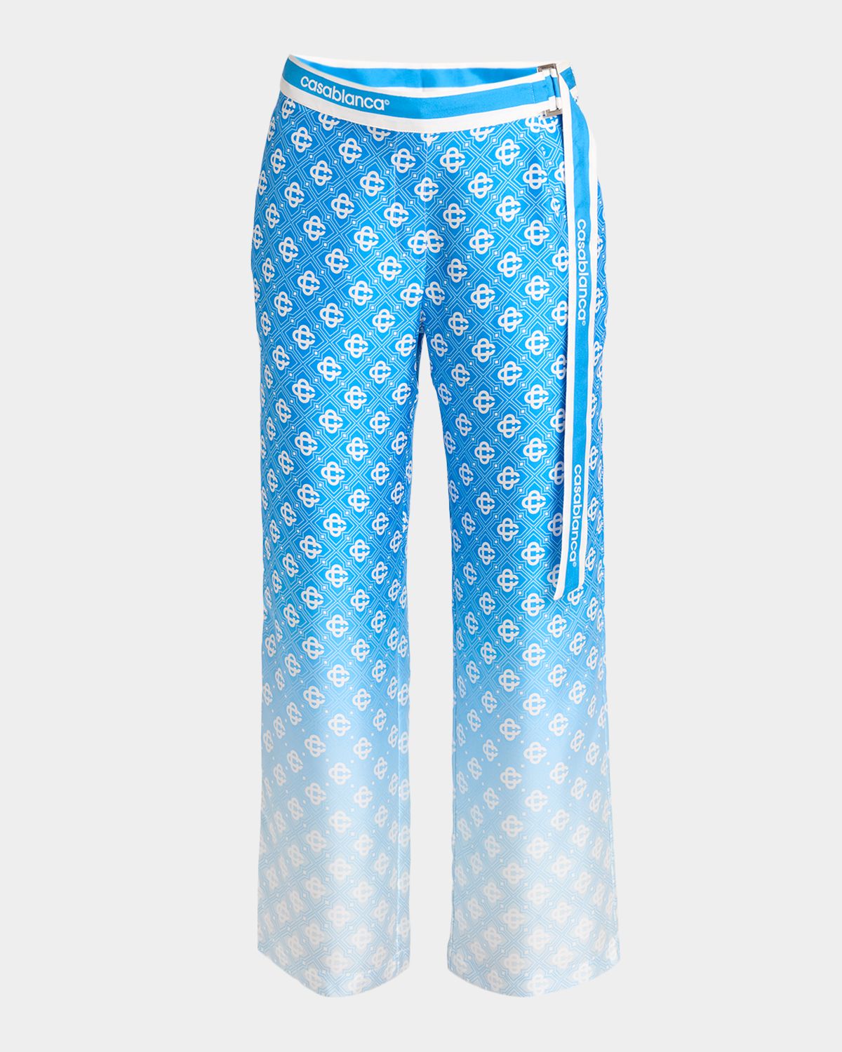 CASABLANCA Gradient Diamond Print Silk Straight-Leg Pants