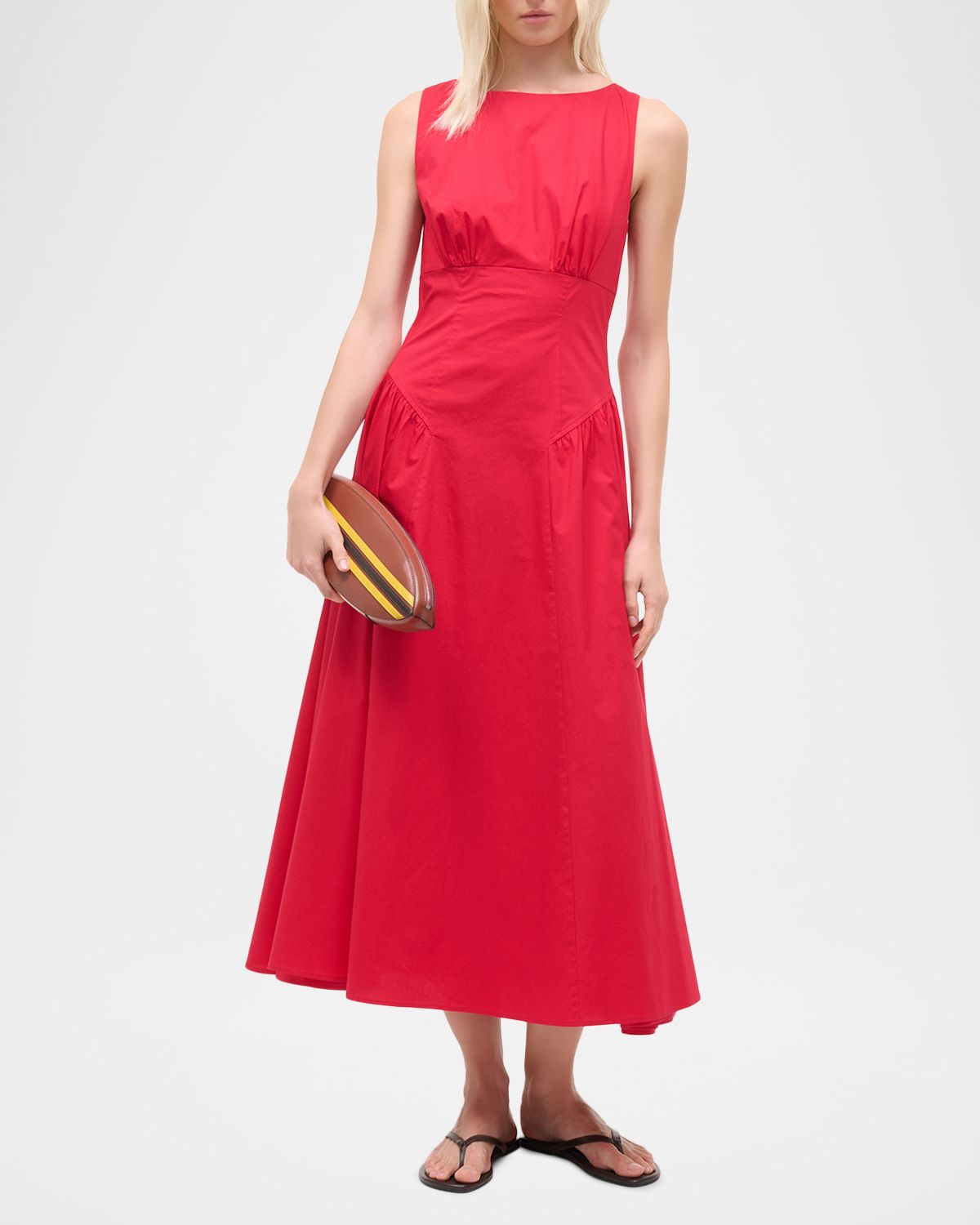 STAUD Gwen Drop-Waist Midi Dress