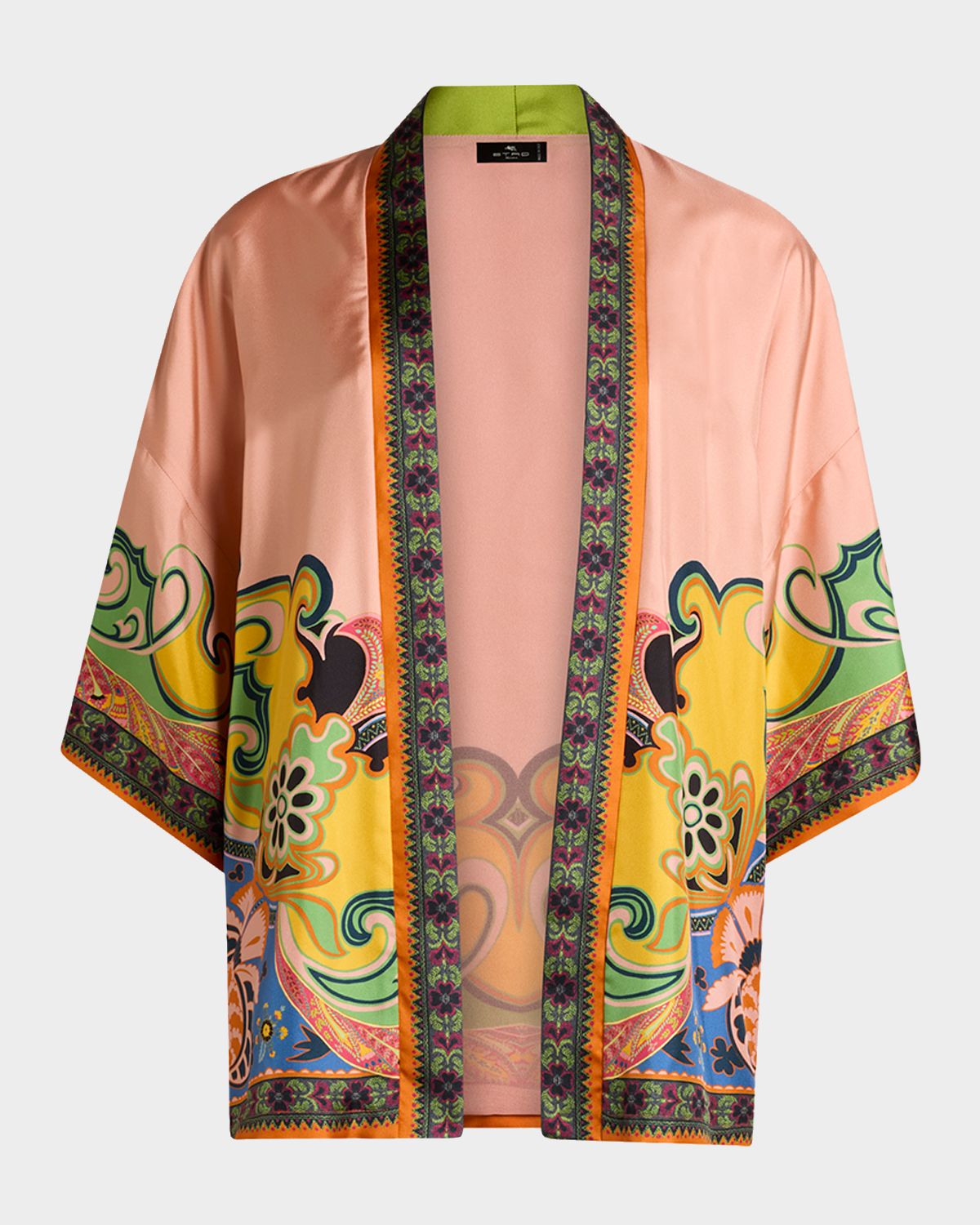 Etro Kesa Silk Jacquard Open-Front Jacket