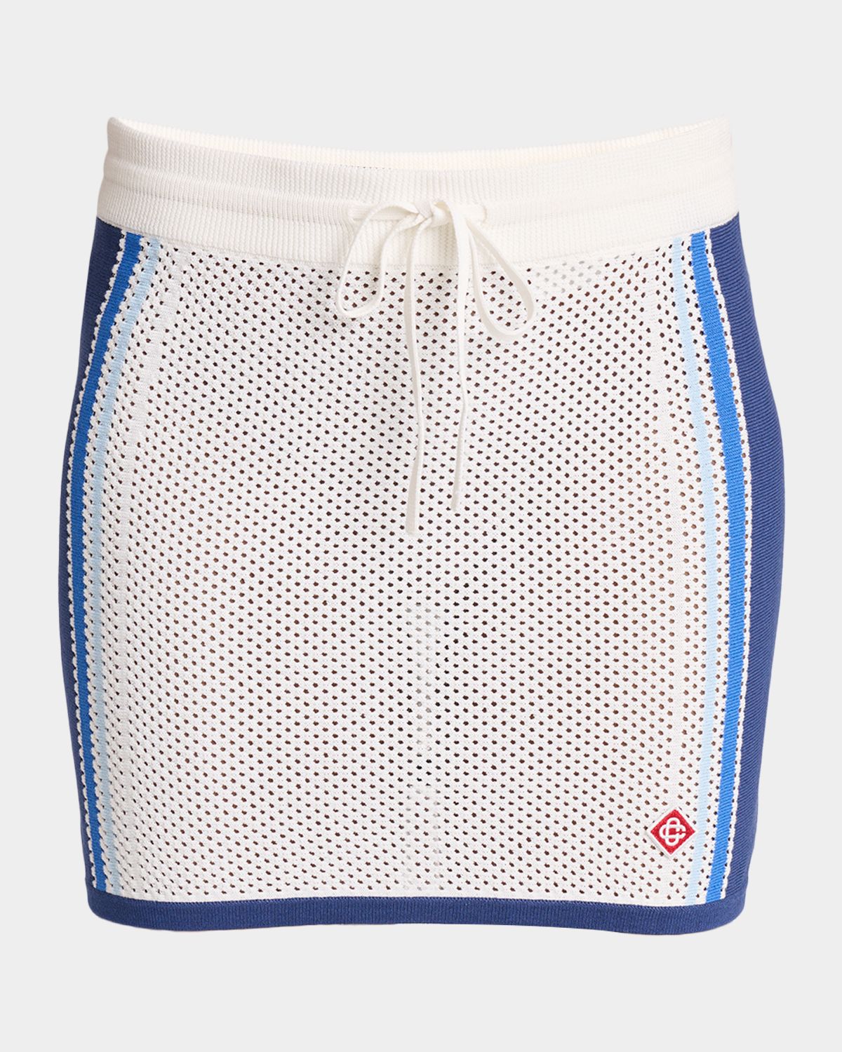 CASABLANCA Mesh Stripe Knit Mini Pull-On Skirt