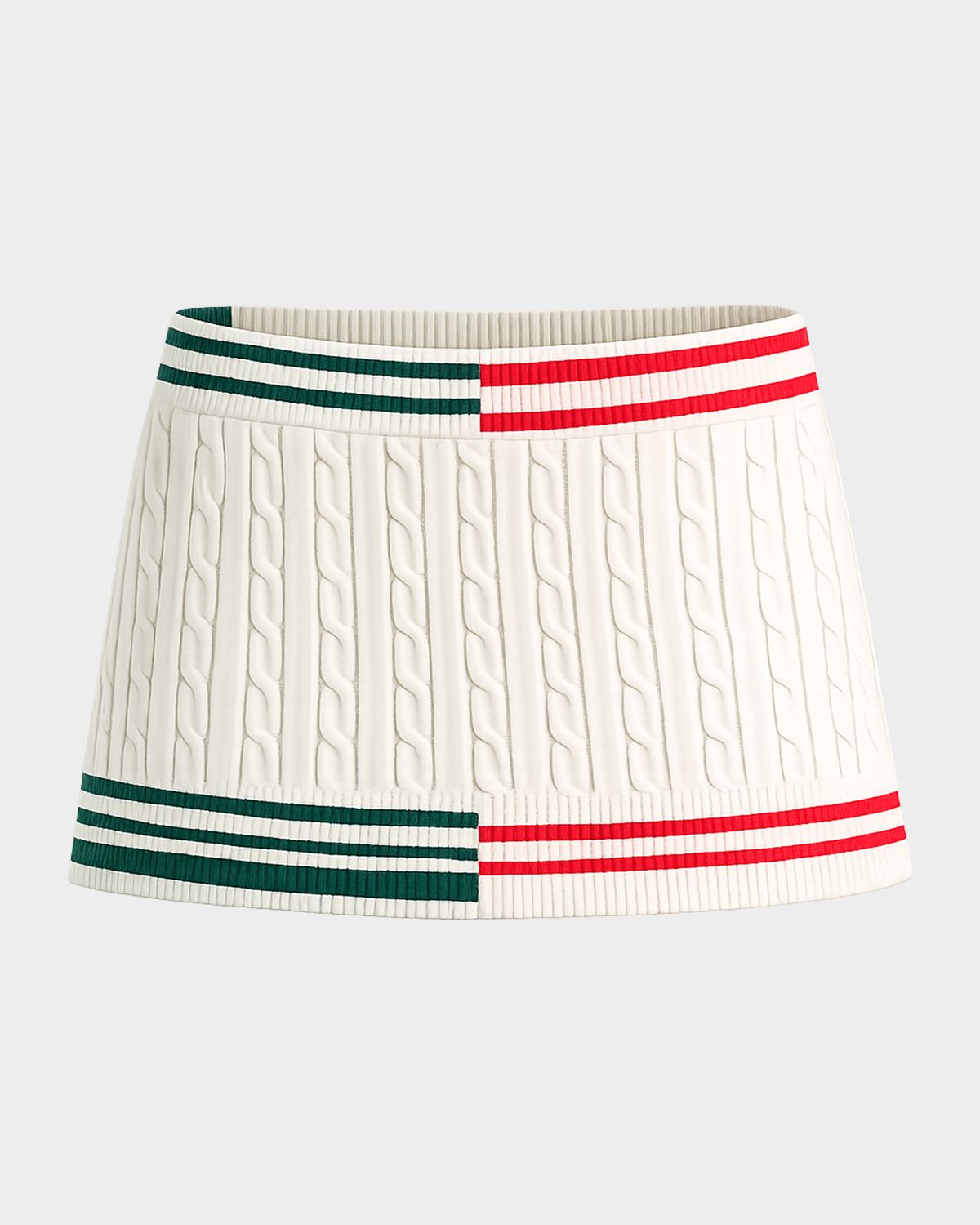 SEROYA Pearson Cable-Knit Mini Skirt