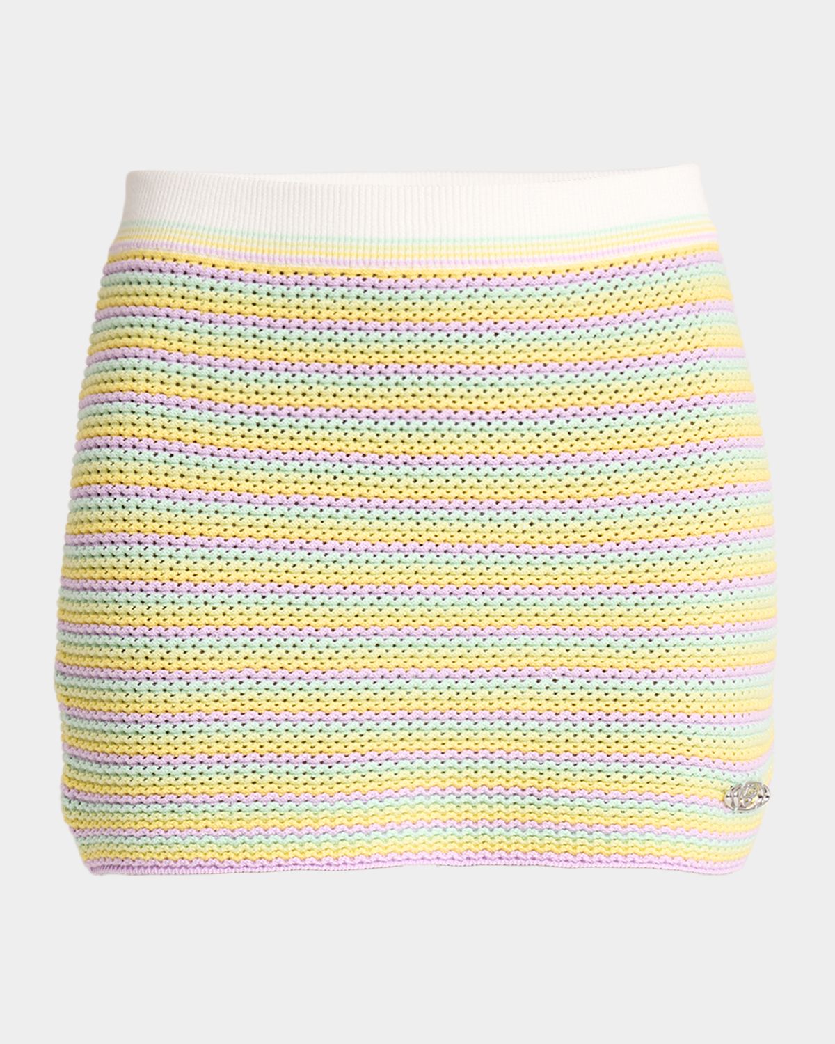 CASABLANCA Bourgeois Striped Crochet Knit Mini Skirt