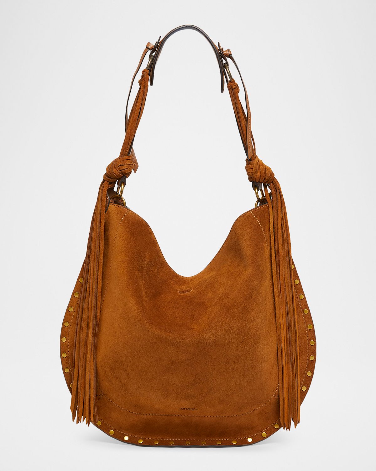 Isabel Marant Oskan Studded Suede Hobo Bag