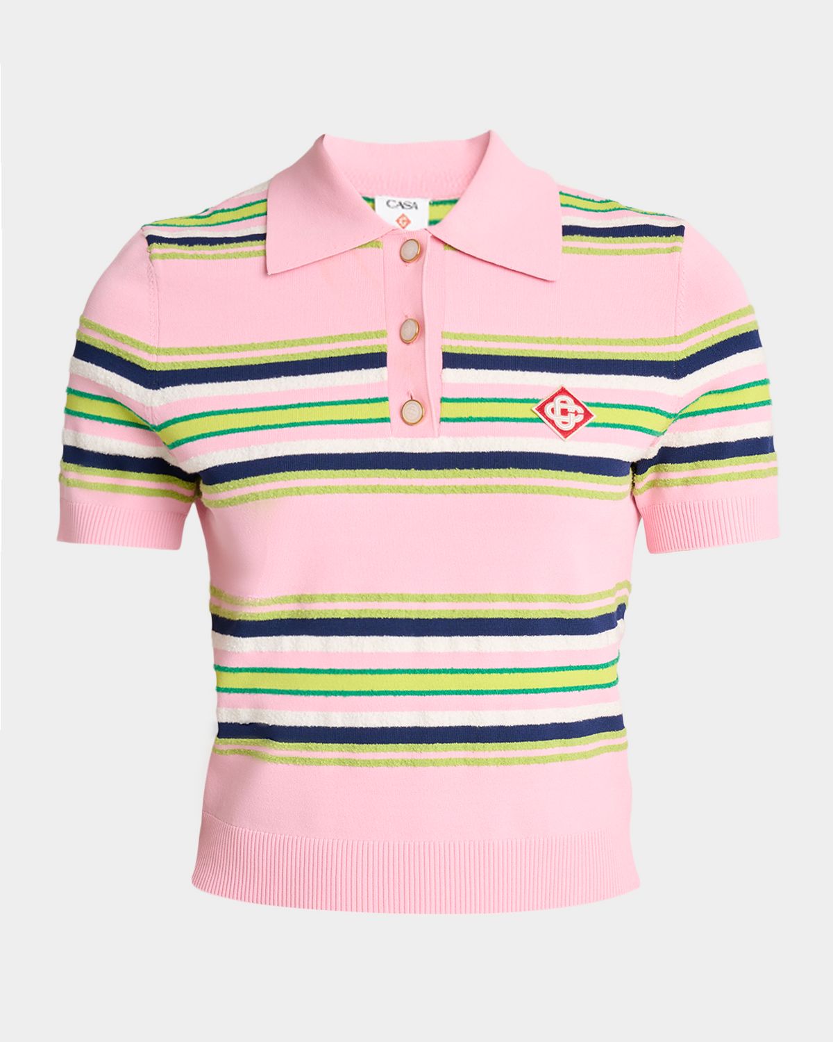 CASABLANCA Stripe Fitted Polo Shirt
