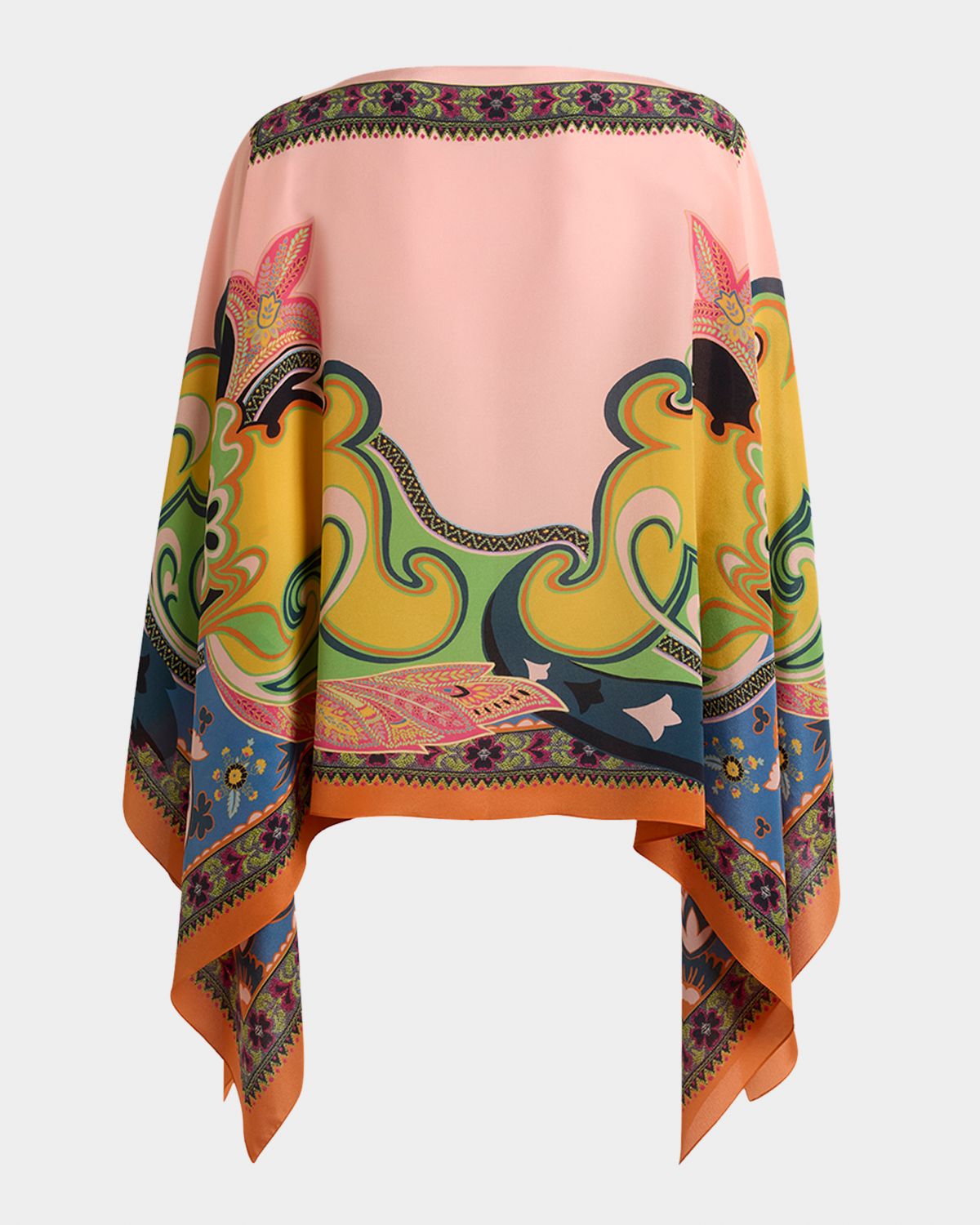 Etro Paisley-Print Silk Poncho