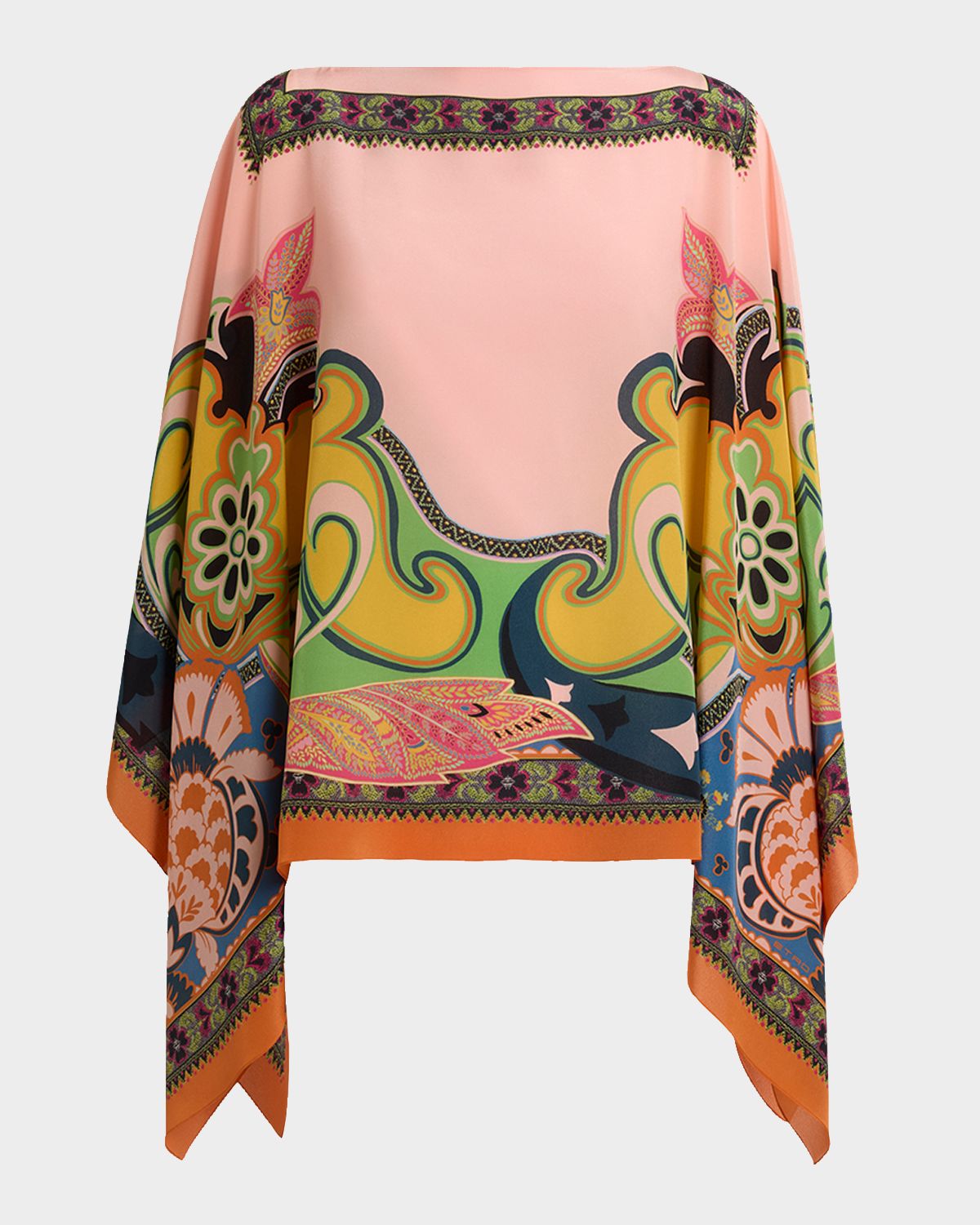 Etro Paisley-Print Silk Poncho | Thumbnail 3 Etro Paisley-Print Silk Poncho | Thumbnail 3