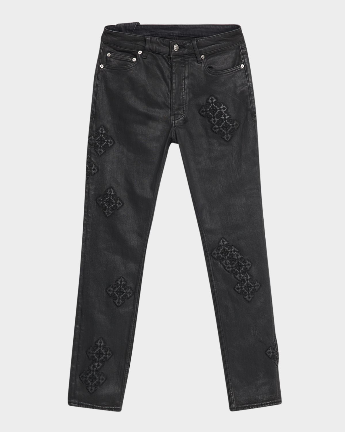 Ksubi Men 's Chitch Backstage Stardom Embroidered Black Denim Jeans