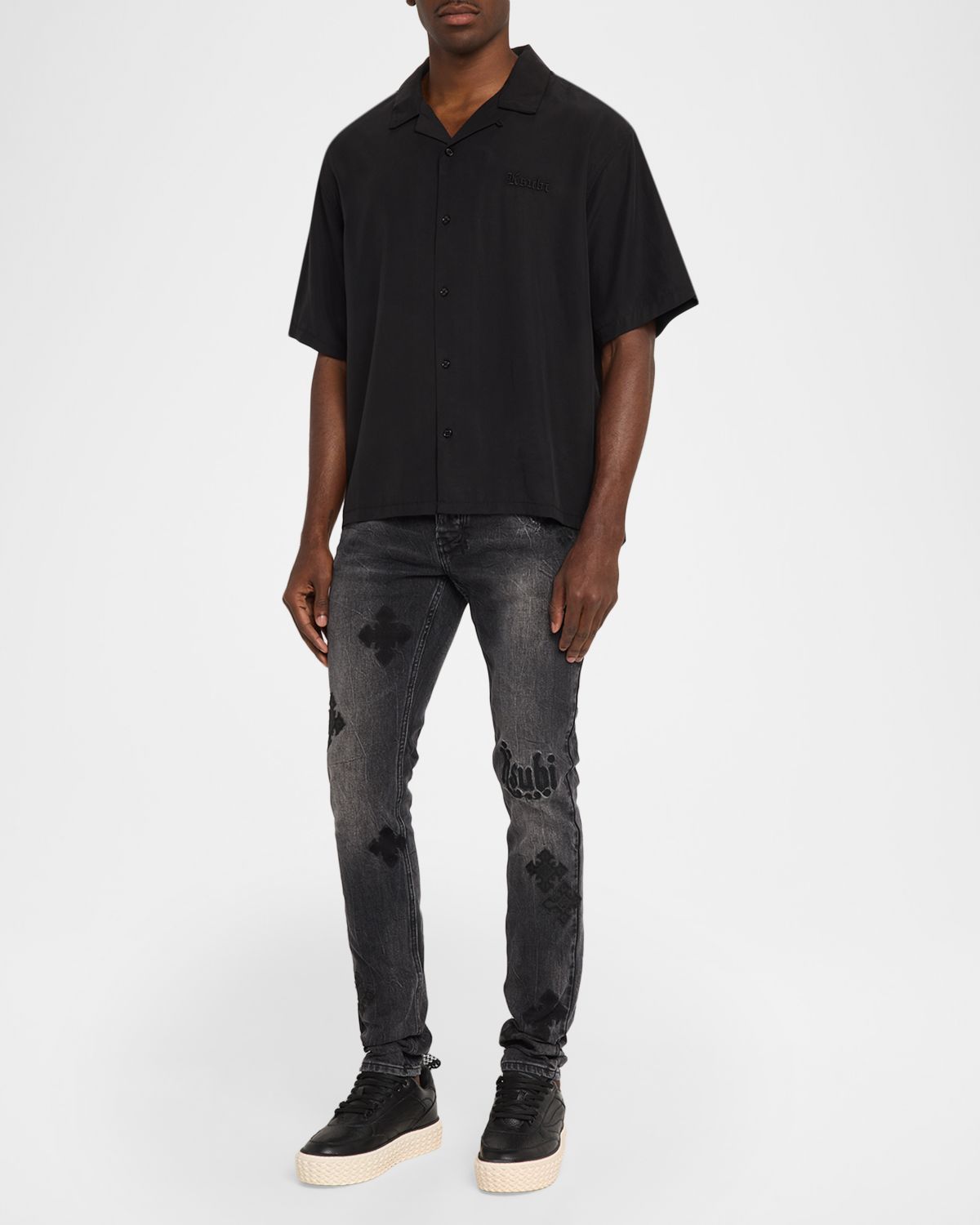 Ksubi Men 's End Diner Cotton Embroidered Logo Short-Sleeve Shirt