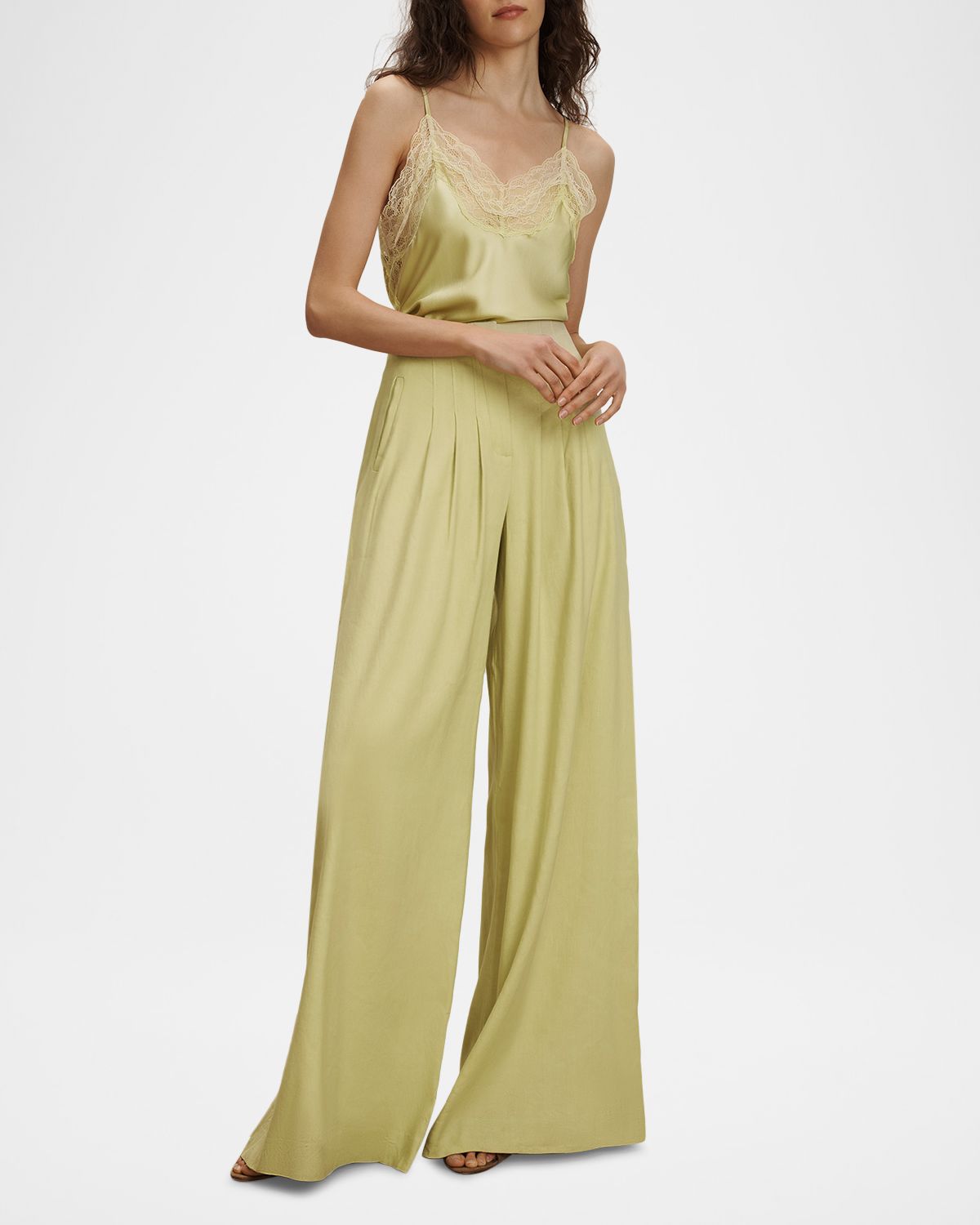 Veronica Beard Johanan Lace-Trim Silk Camisole