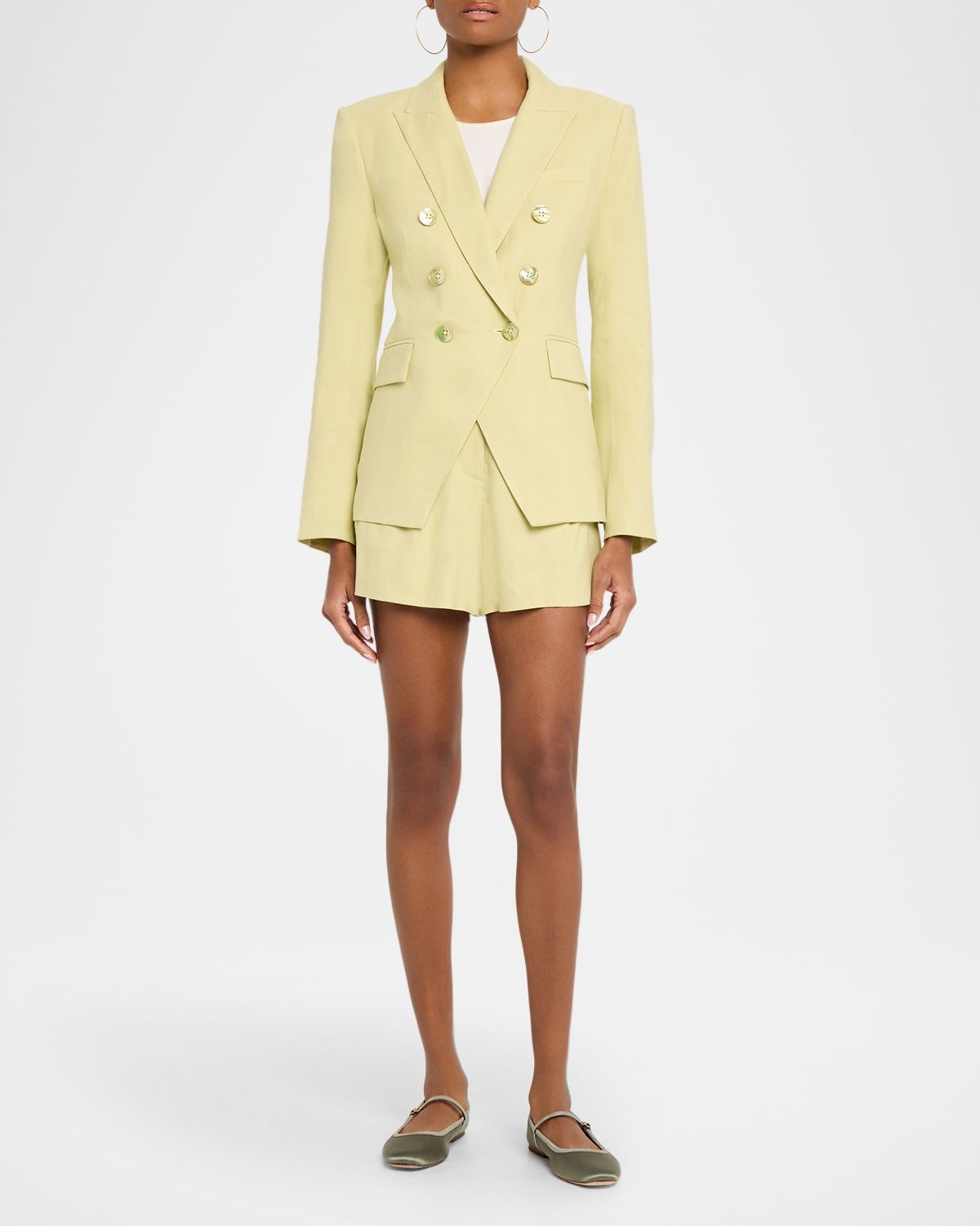 Veronica Beard Haina Linen-Blend Shorts