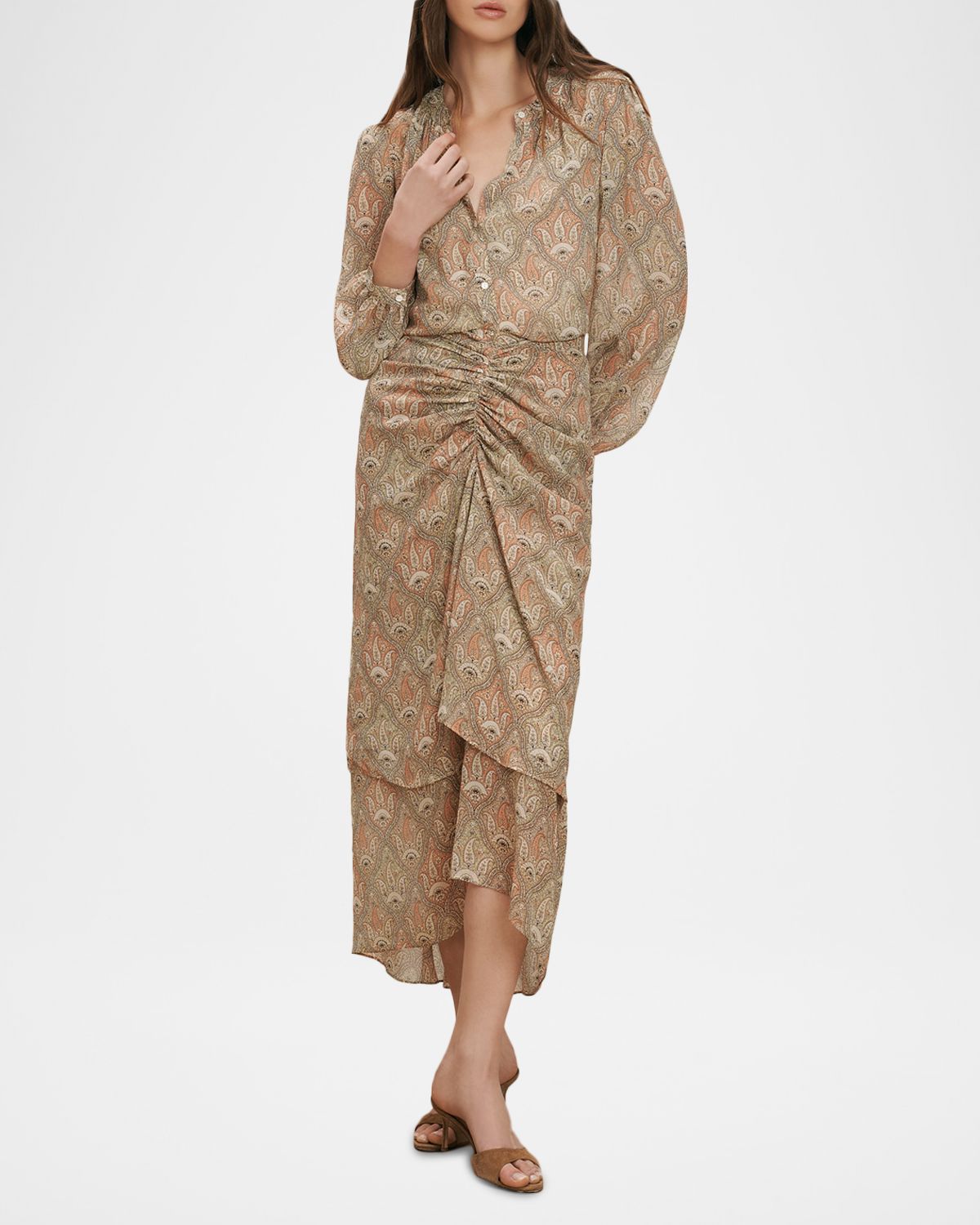 Veronica Beard Ashlynn Long-Sleeve Silk Blouse