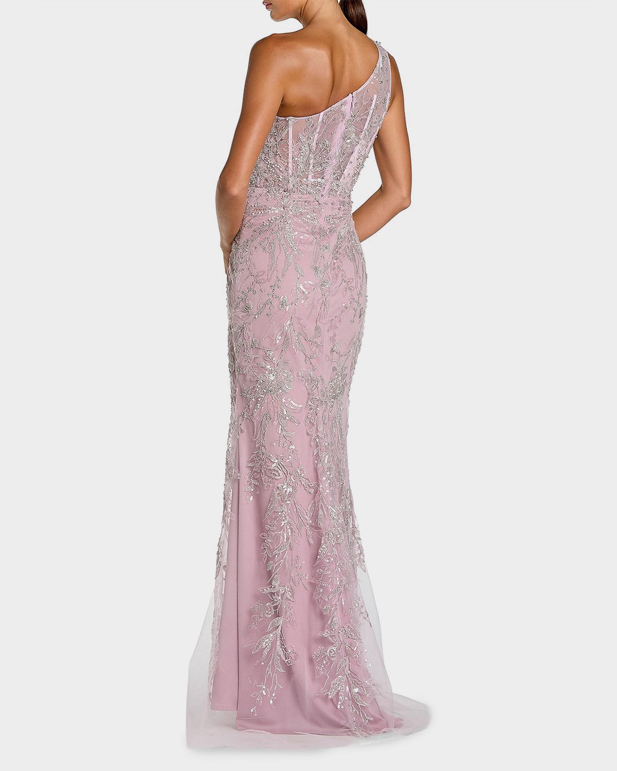Mac Duggal Embellished One-Shoulder Gown