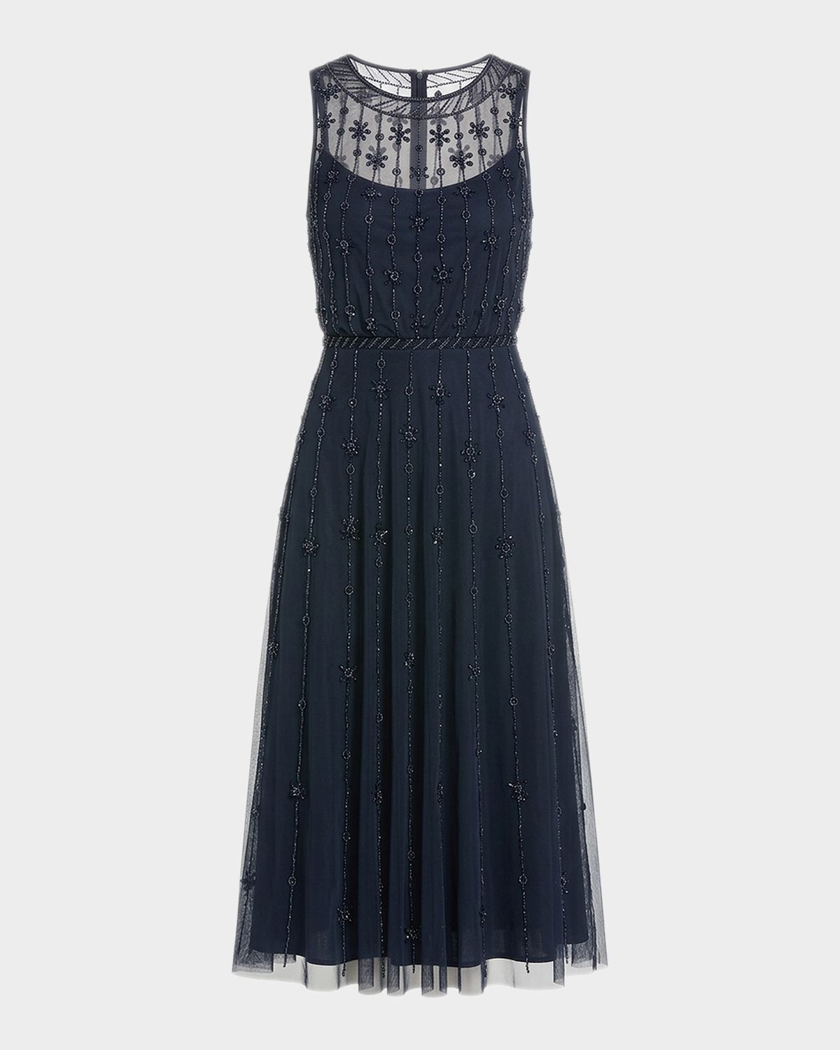 Mac Duggal Crystal-Embellished Tulle Midi-Dress