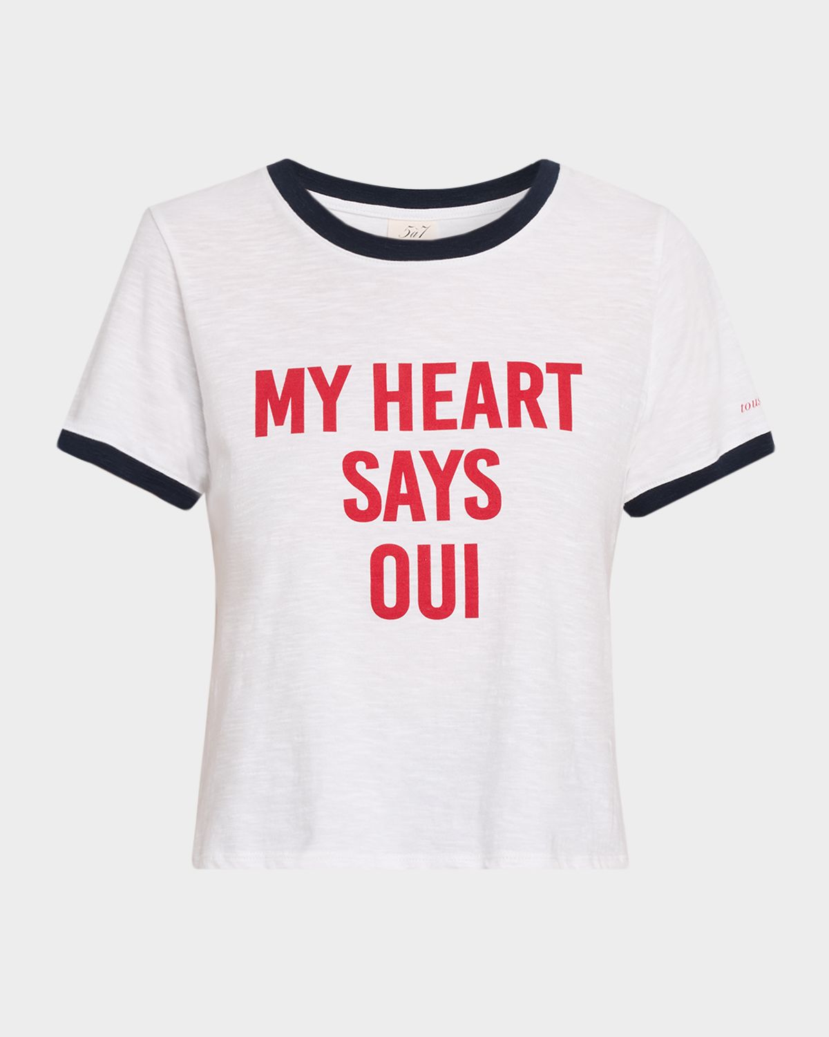 Cinq a Sept My Heart Says Oui Ringer T-Shirt | Thumbnail 6 Cinq a Sept My Heart Says Oui Ringer T-Shirt | Thumbnail 6
