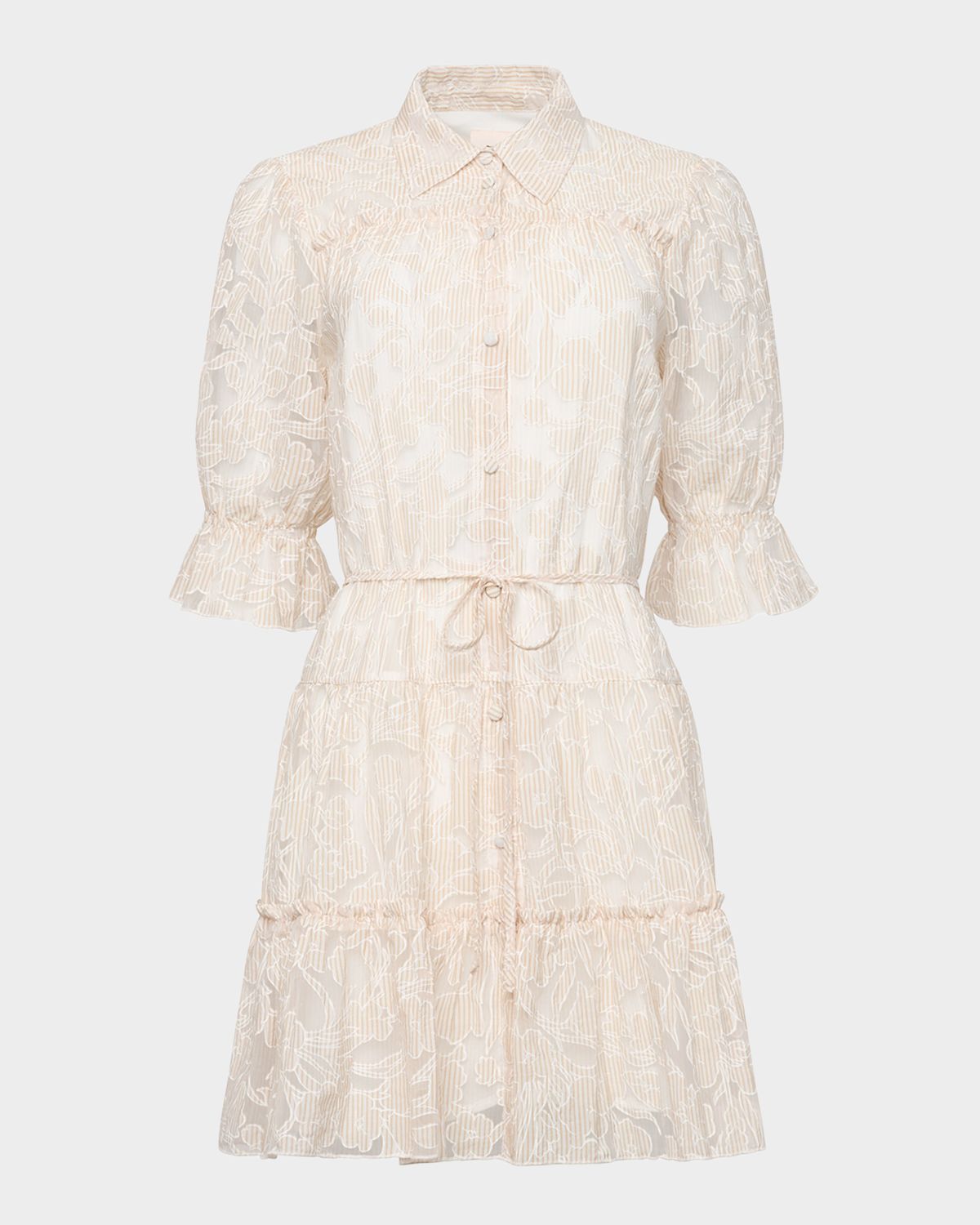Cinq a Sept A-Line Gingham Voile Mini Dress