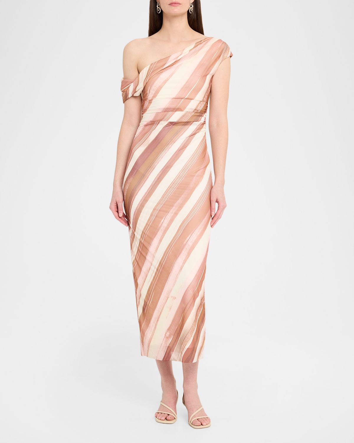 Significant Other Drew Stripe Draped Midi Dress