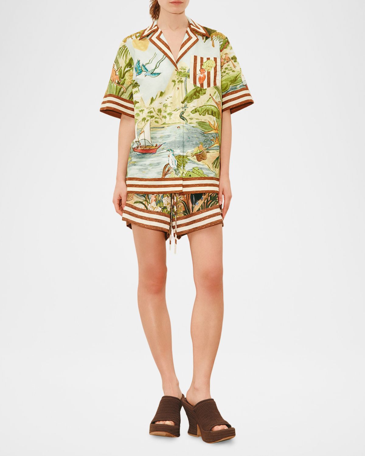 ALEMAIS Toucan Tango Linen Shorts