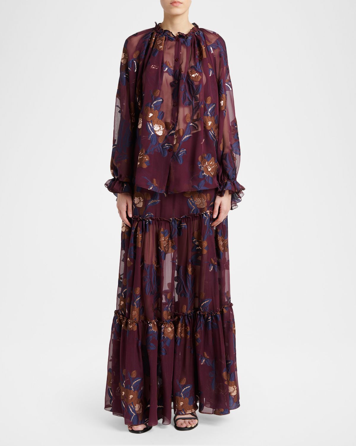 Etro Voluminous Floral Chiffon Blouse | Thumbnail 4 Etro Voluminous Floral Chiffon Blouse | Thumbnail 4