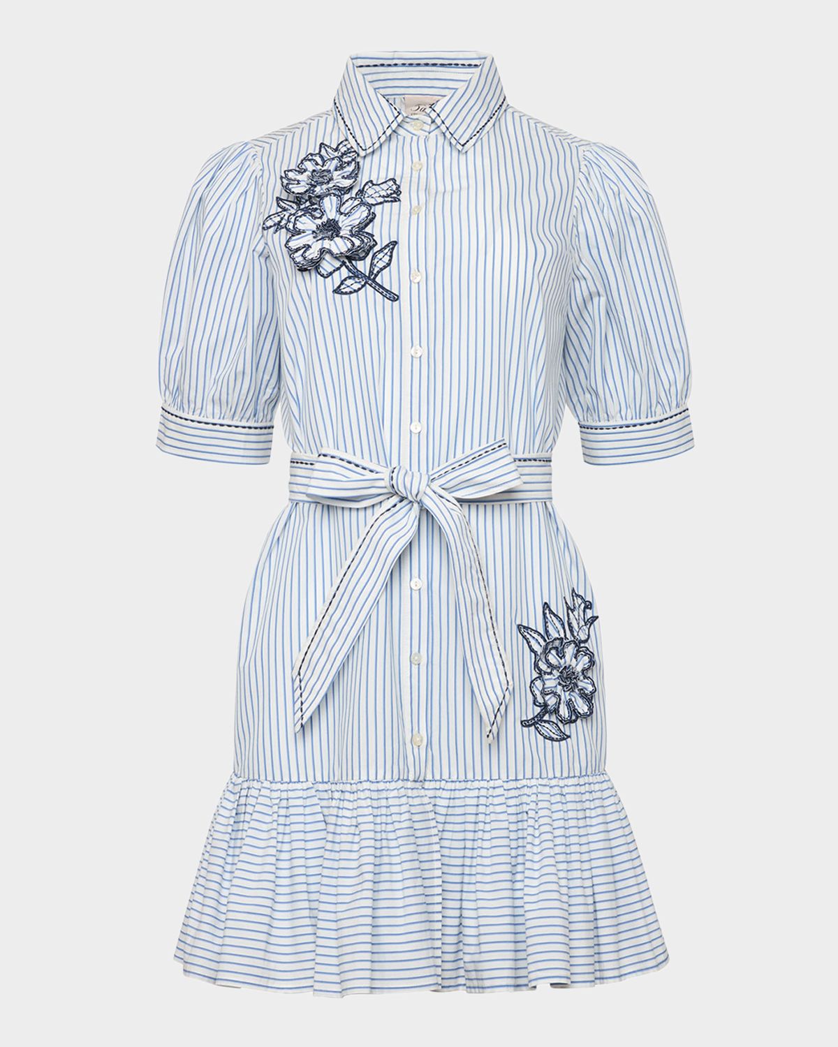 Cinq a Sept Zadie Pinstripe Floral Mini Dress