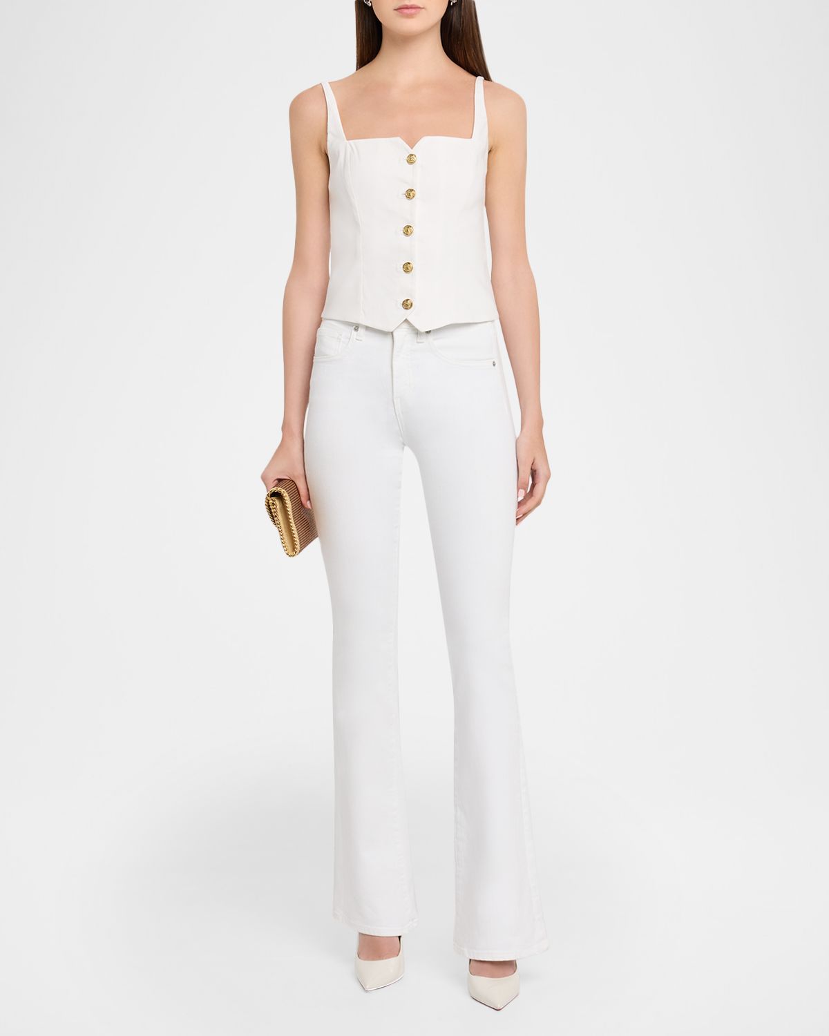 ALICE + OLIVIA Kelcey Sleeveless Button-Front Top