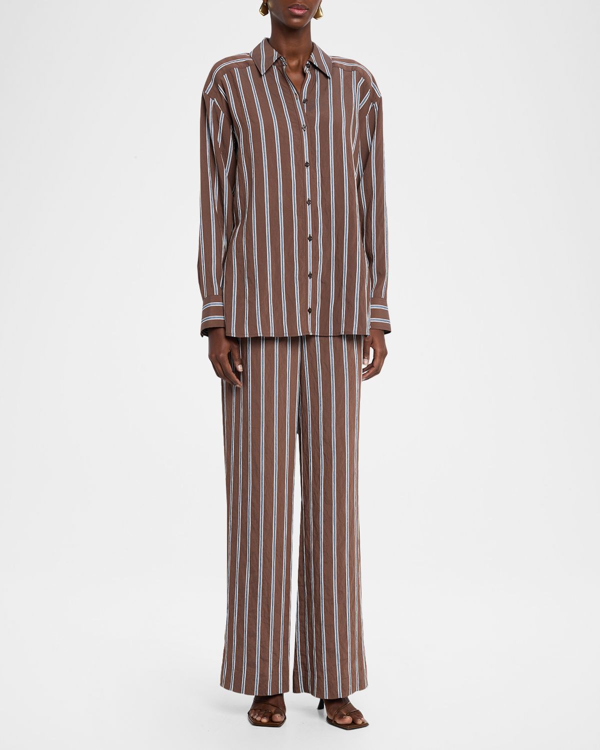 Veronica Beard Carraway Striped Wide-Leg Pants