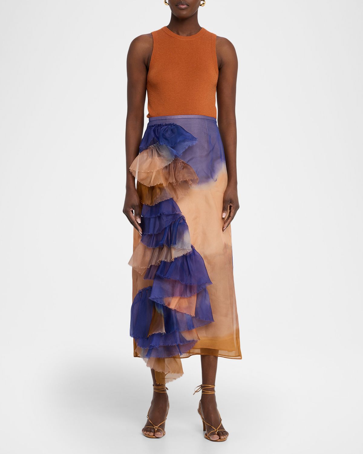 Ulla Johnson x Helen Frankenthaler Yelena Ruffled Silk-Organza Skirt