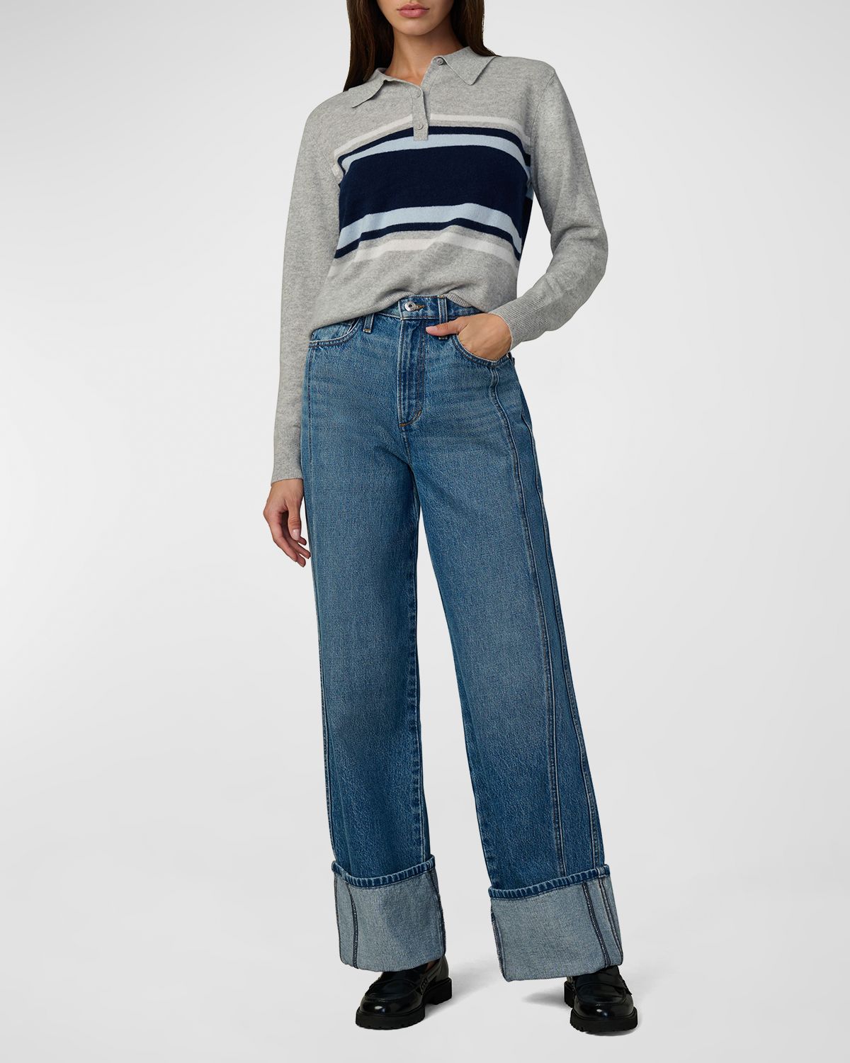 Joe 's Jeans The Long-Sleeve Cashmere Polo Sweater