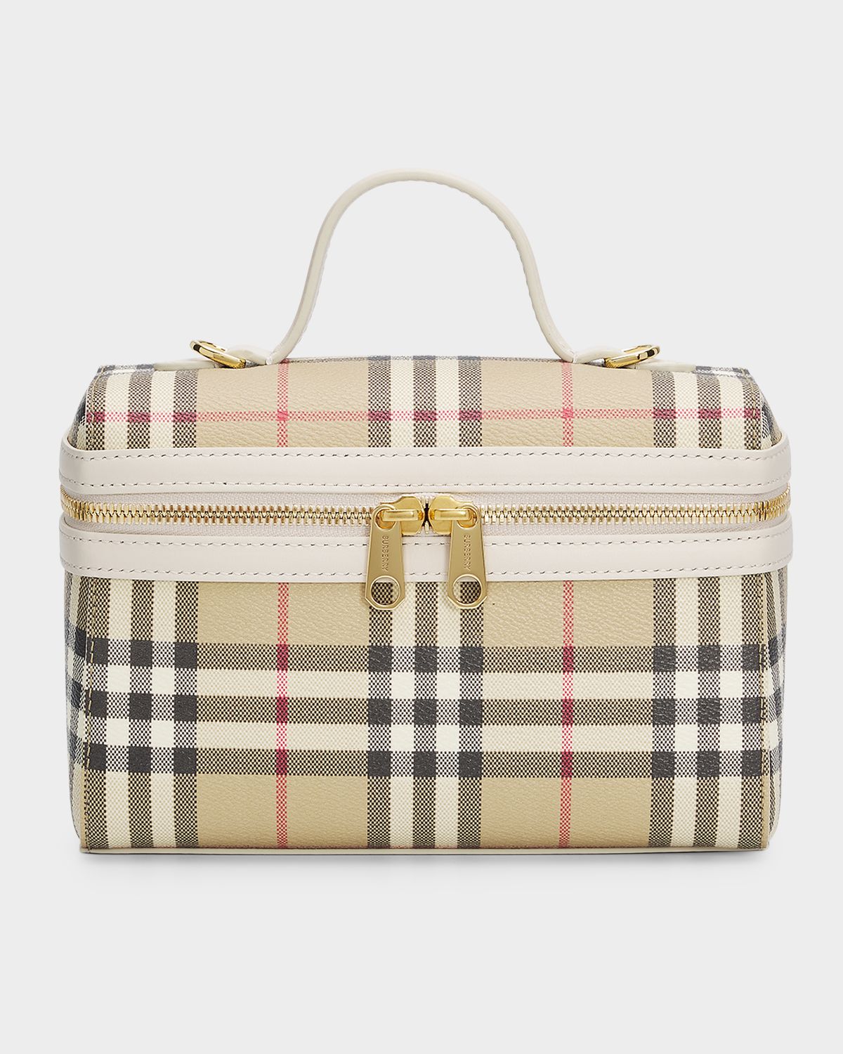 Burberry Check Leather Vanity Bag
