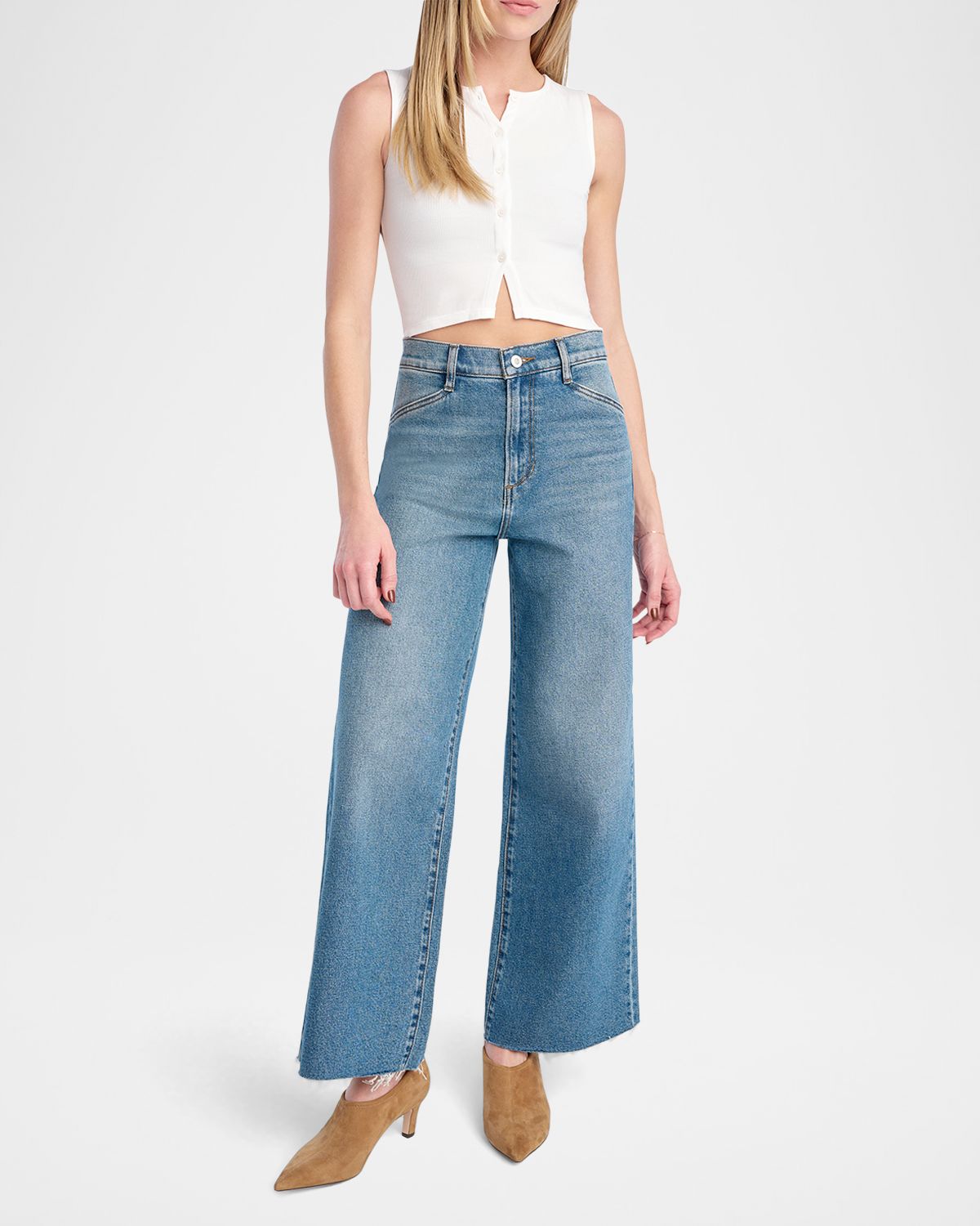Favorite Daughter The Mischa Shortie High-Rise Wide-Leg Jeans