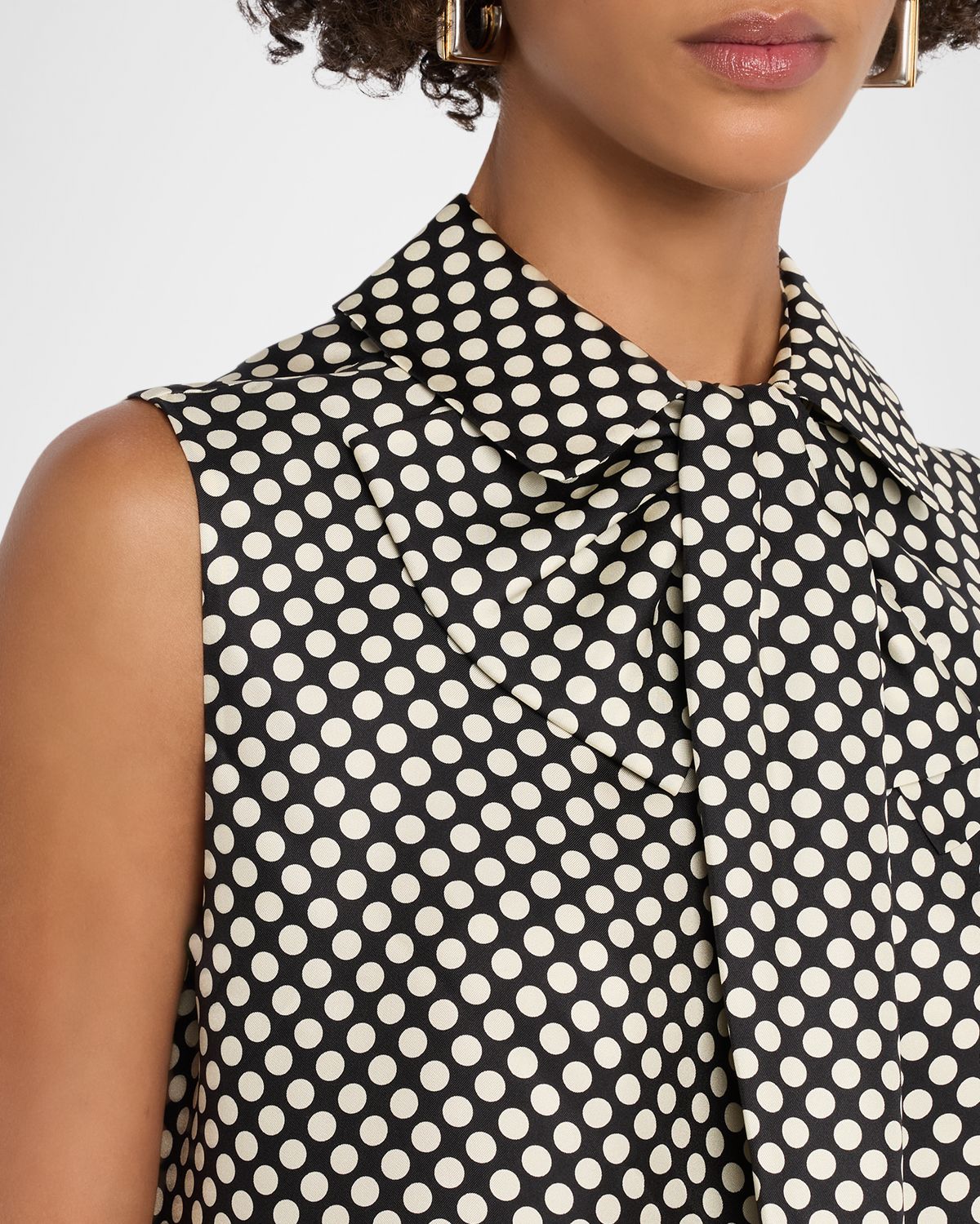 Dice Kayek Polka Dot Silk Twill Sleeveless Blouse | Thumbnail 5