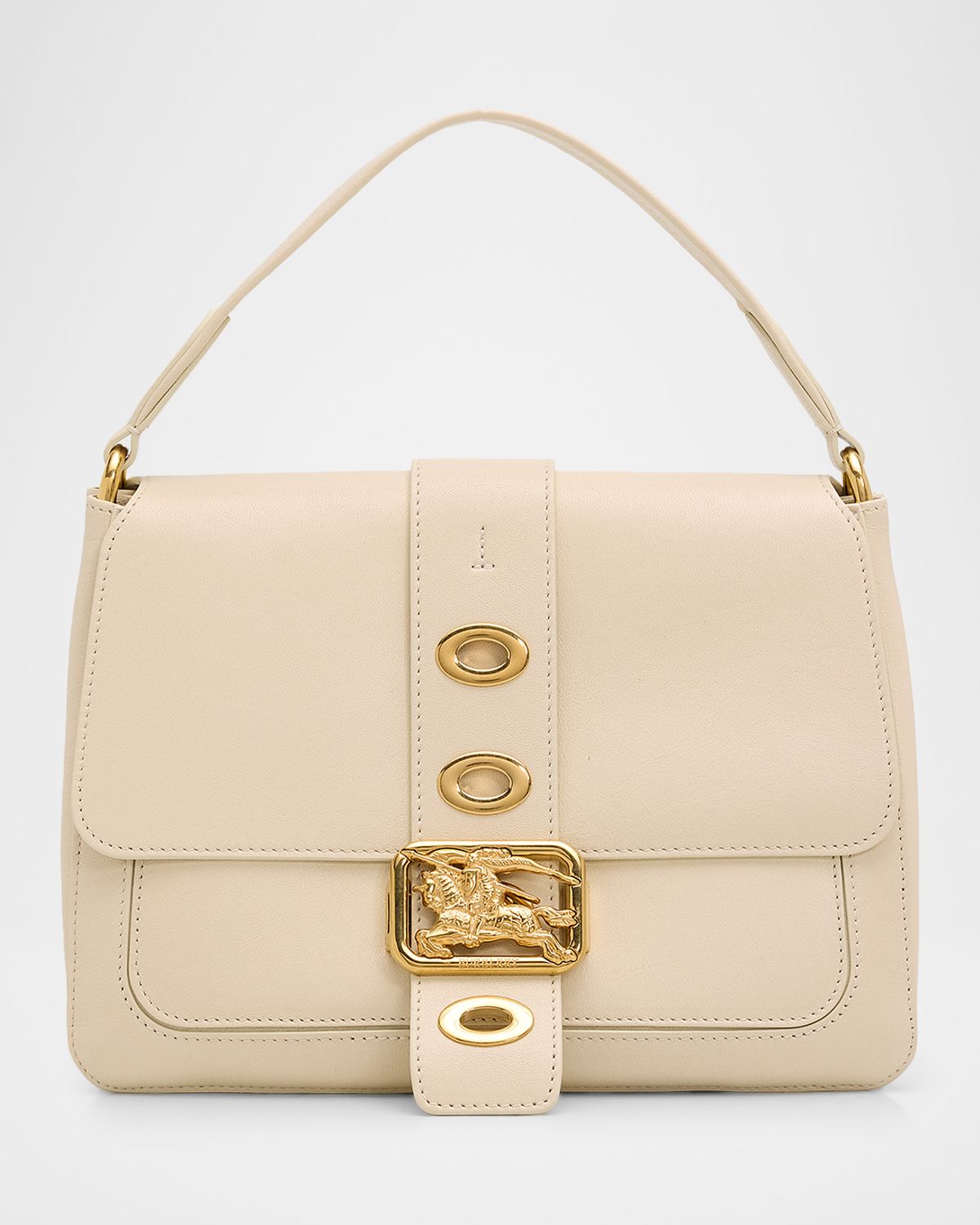 Burberry Rider Small Leather Top Handle Bag
