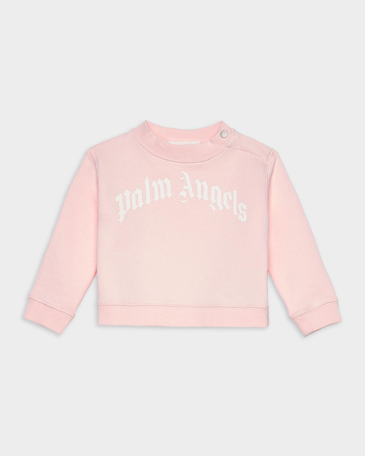 Palm Angels Girl 's Curved Logo Cotton Sweatshirt, Size 3M-36M
