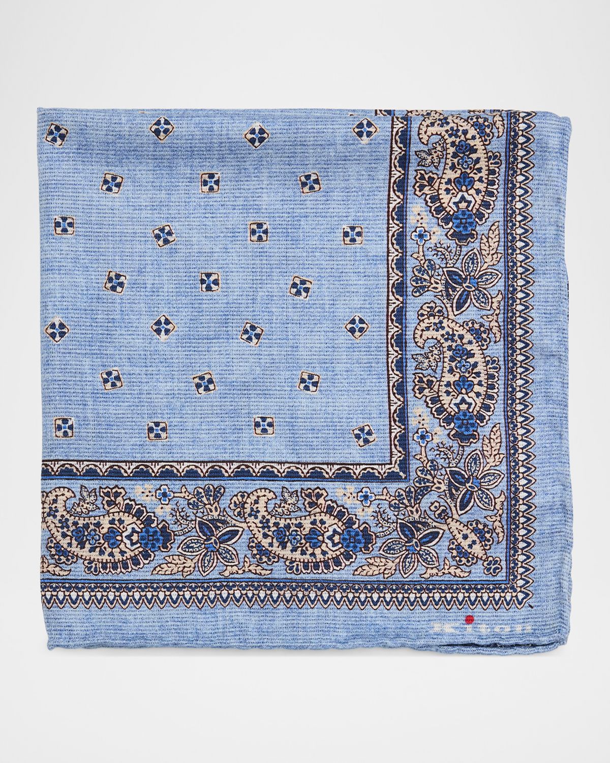Kiton Men 's Floral-Medallion Silk Pocket Square | Thumbnail 5 Kiton Men 's Floral-Medallion Silk Pocket Square | Thumbnail 5