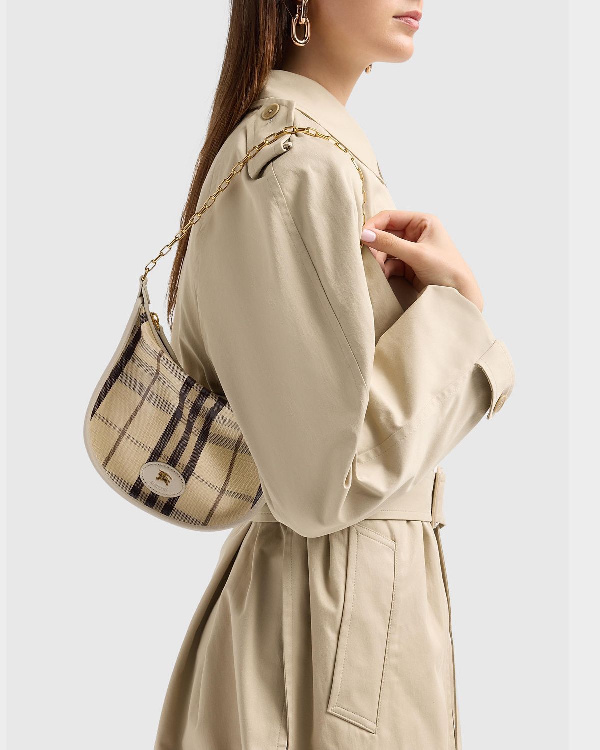 Burberry Highlands Coated Check Shoulder Bag | Thumbnail 6 Burberry Highlands Coated Check Shoulder Bag | Thumbnail 6