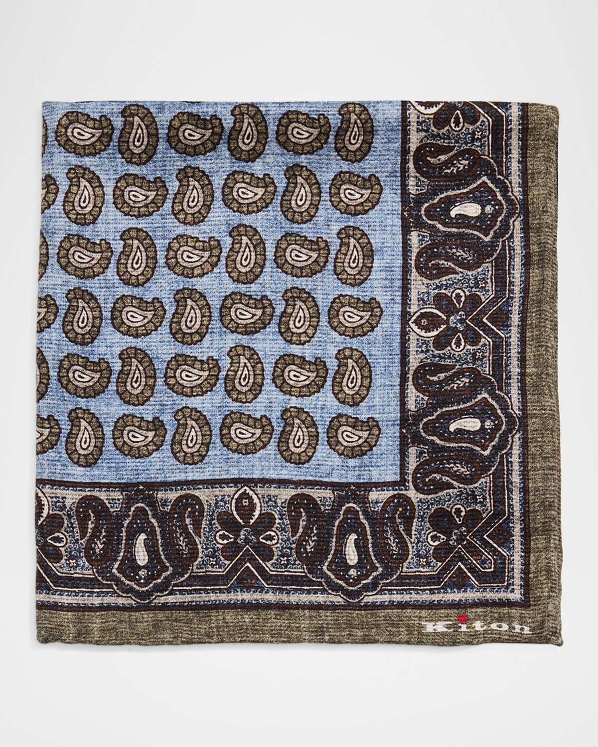 Kiton Men 's Medallion-Paisley Double-Face Silk Pocket Square | Thumbnail 5 Kiton Men 's Medallion-Paisley Double-Face Silk Pocket Square | Thumbnail 5