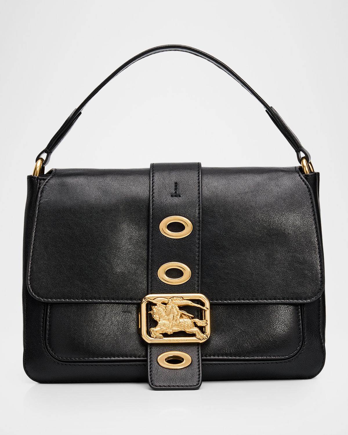Burberry Rider Small Leather Top Handle Bag