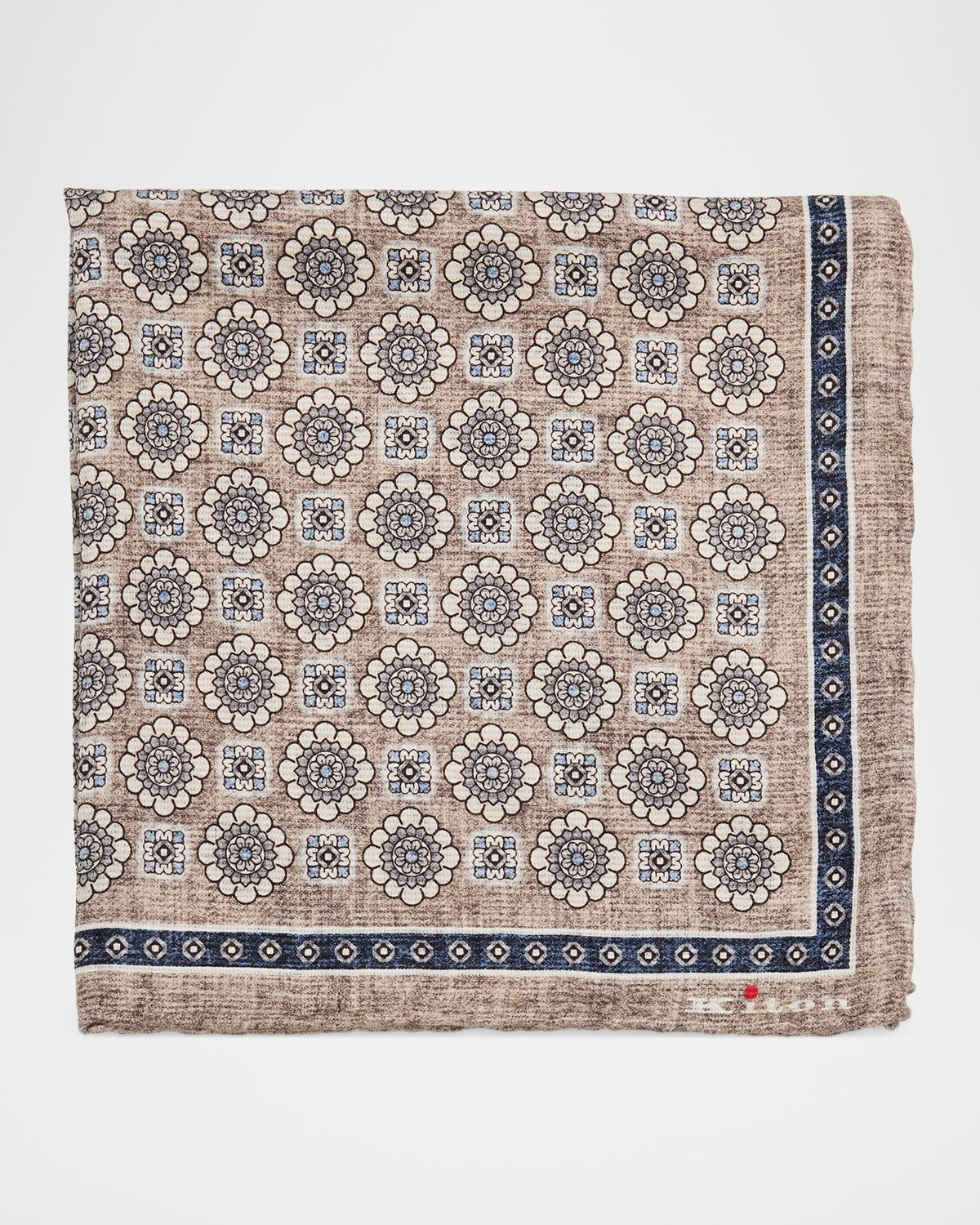 Kiton Men 's Medallion-Floral Double-Face Silk Pocket Square | Thumbnail 5 Kiton Men 's Medallion-Floral Double-Face Silk Pocket Square | Thumbnail 5