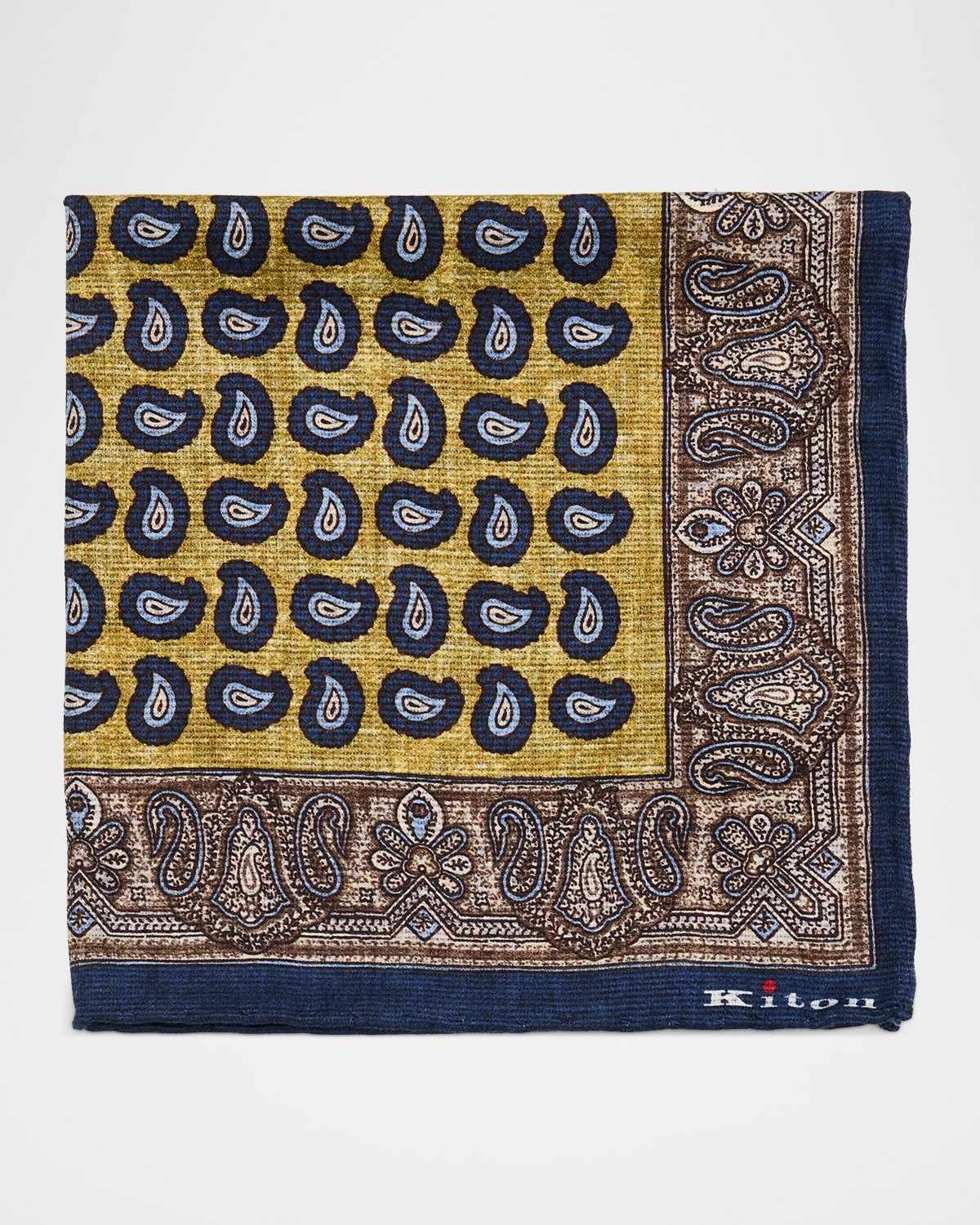 Kiton Men 's Paisley-Medallion Double-Face Silk Pocket Square | Thumbnail 5 Kiton Men 's Paisley-Medallion Double-Face Silk Pocket Square | Thumbnail 5