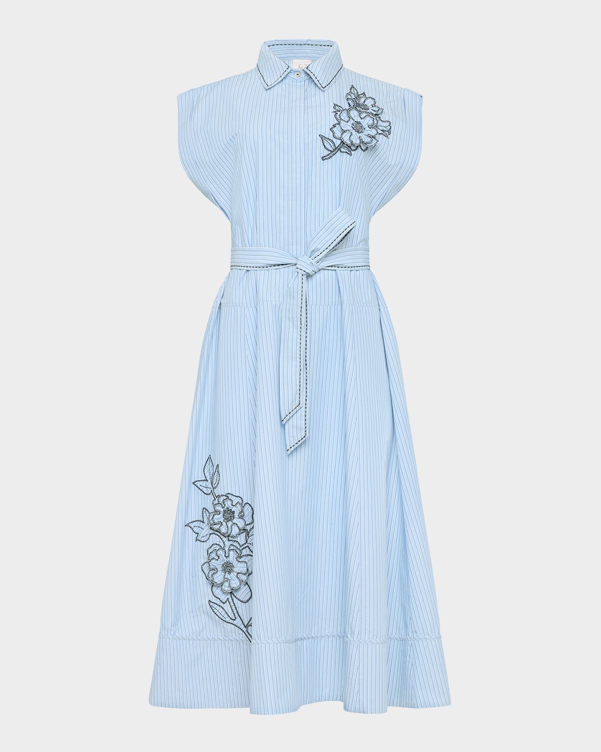 Cinq a Sept Callie Pinstripe Floral Midi Dress