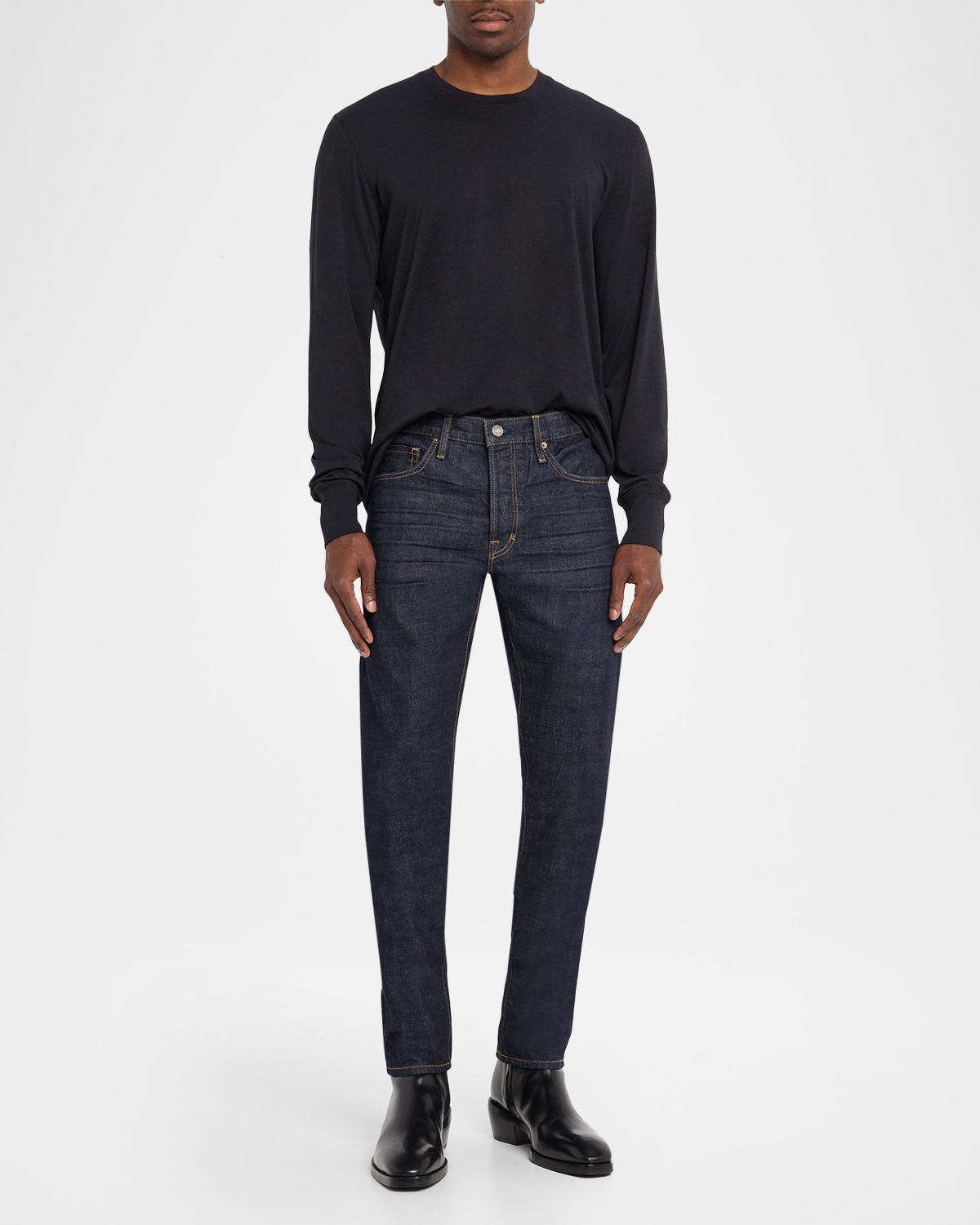TOM FORD Men 's Lyocell and Cotton Long-Sleeve T-Shirt | Thumbnail 5